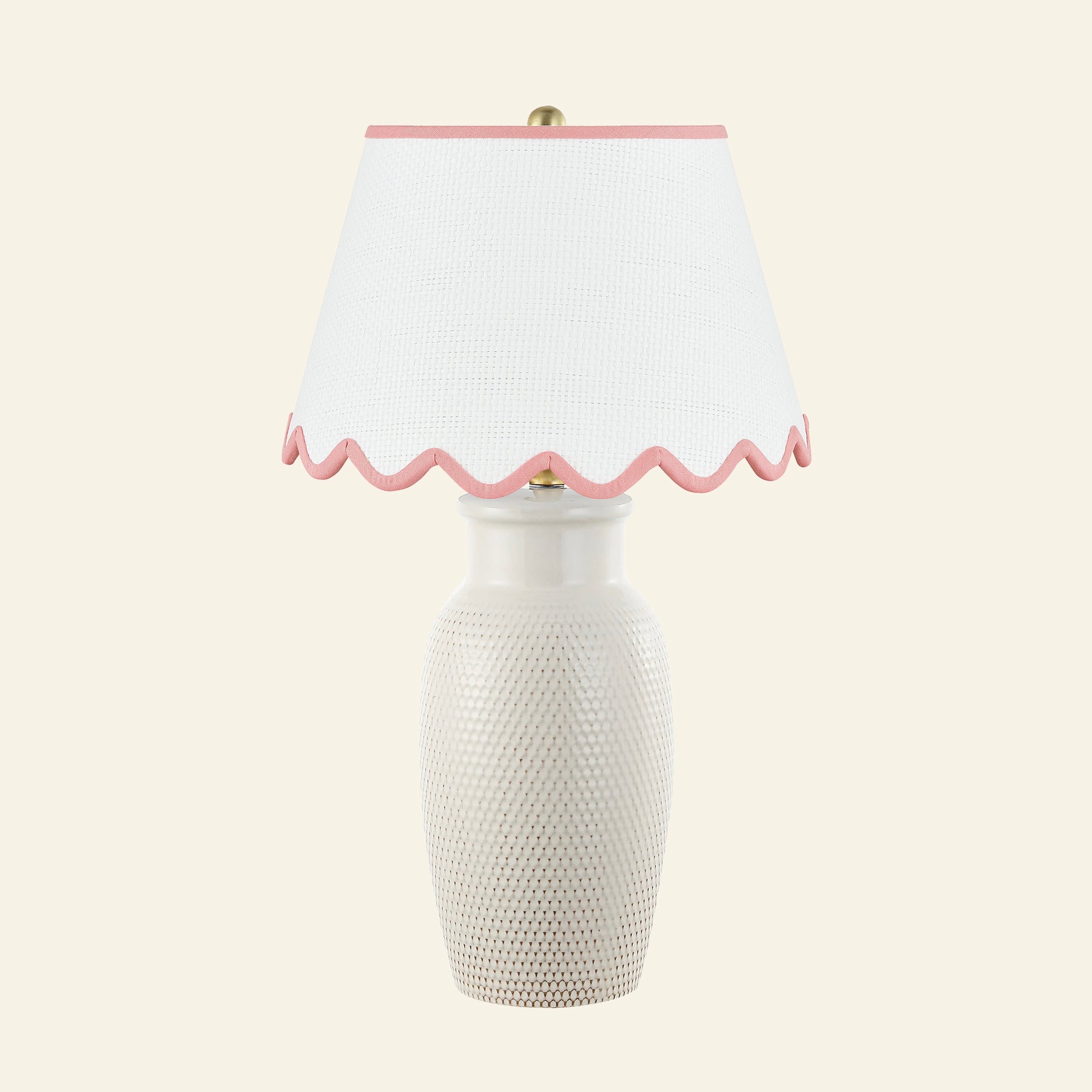 28" Camilla Textured Cream Ceramic Table Lamp by Kevin Francis Design | Luxury Area Rugs & Home Decor