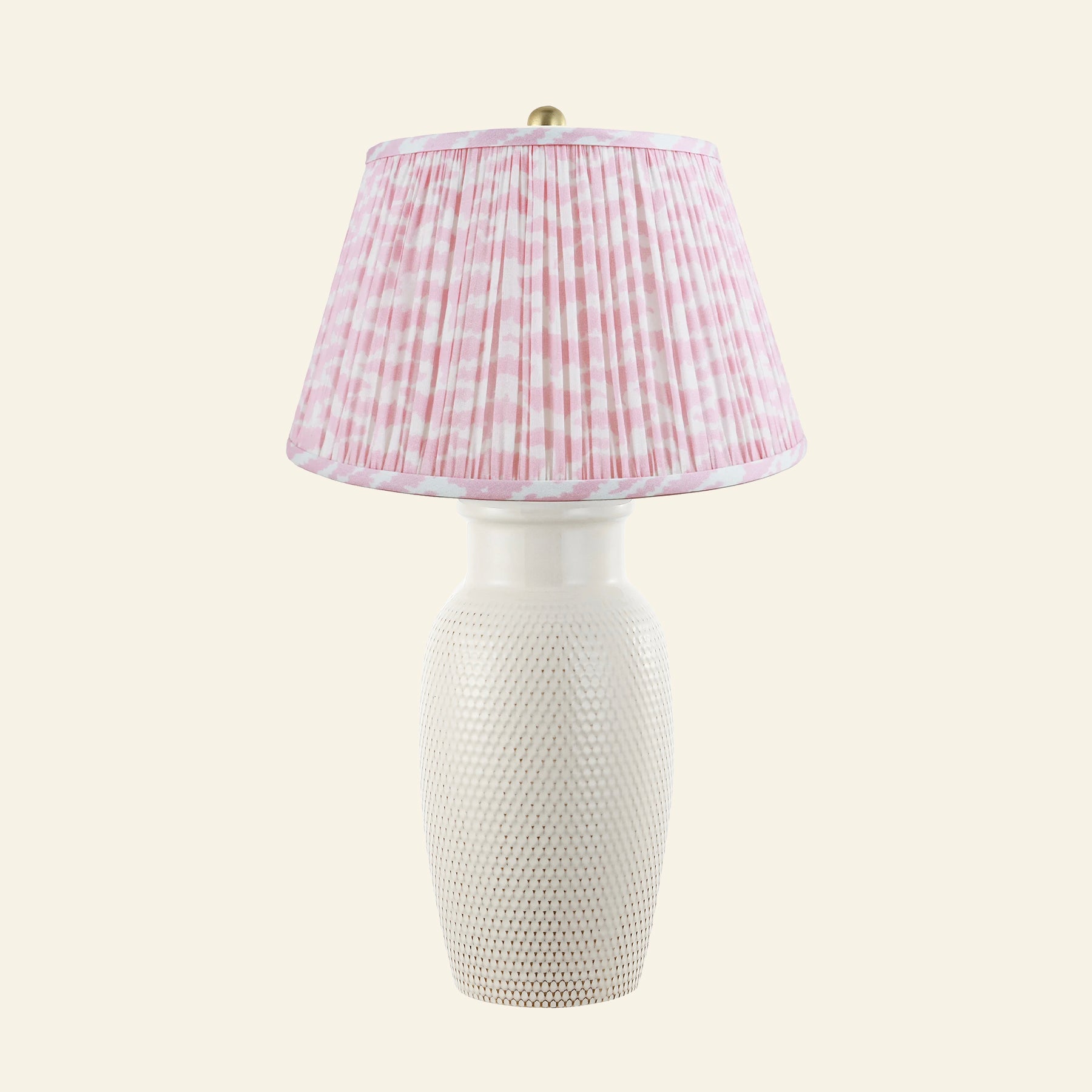 28" Camilla Textured Cream Ceramic Table Lamp by Kevin Francis Design | Luxury Area Rugs & Home Decor