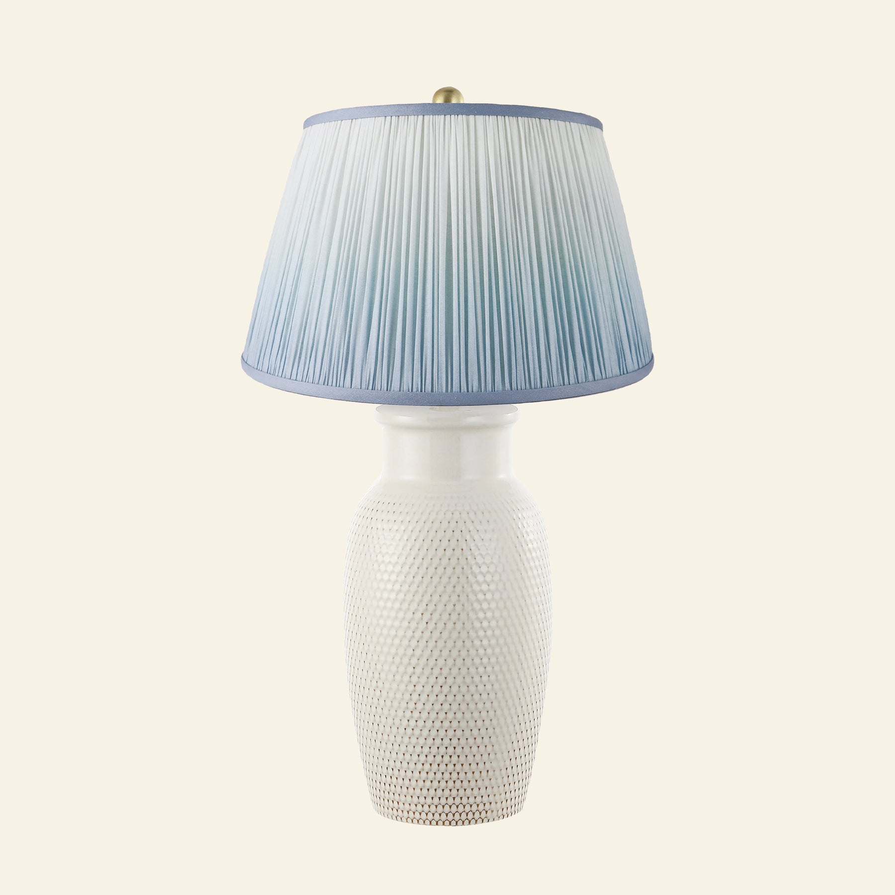28" Camilla Textured Cream Ceramic Table Lamp by Kevin Francis Design | Luxury Area Rugs & Home Decor