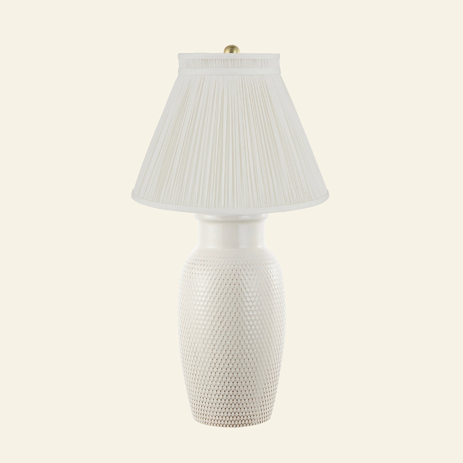 28" Camilla Textured Cream Ceramic Table Lamp by Kevin Francis Design | Luxury Area Rugs & Home Decor