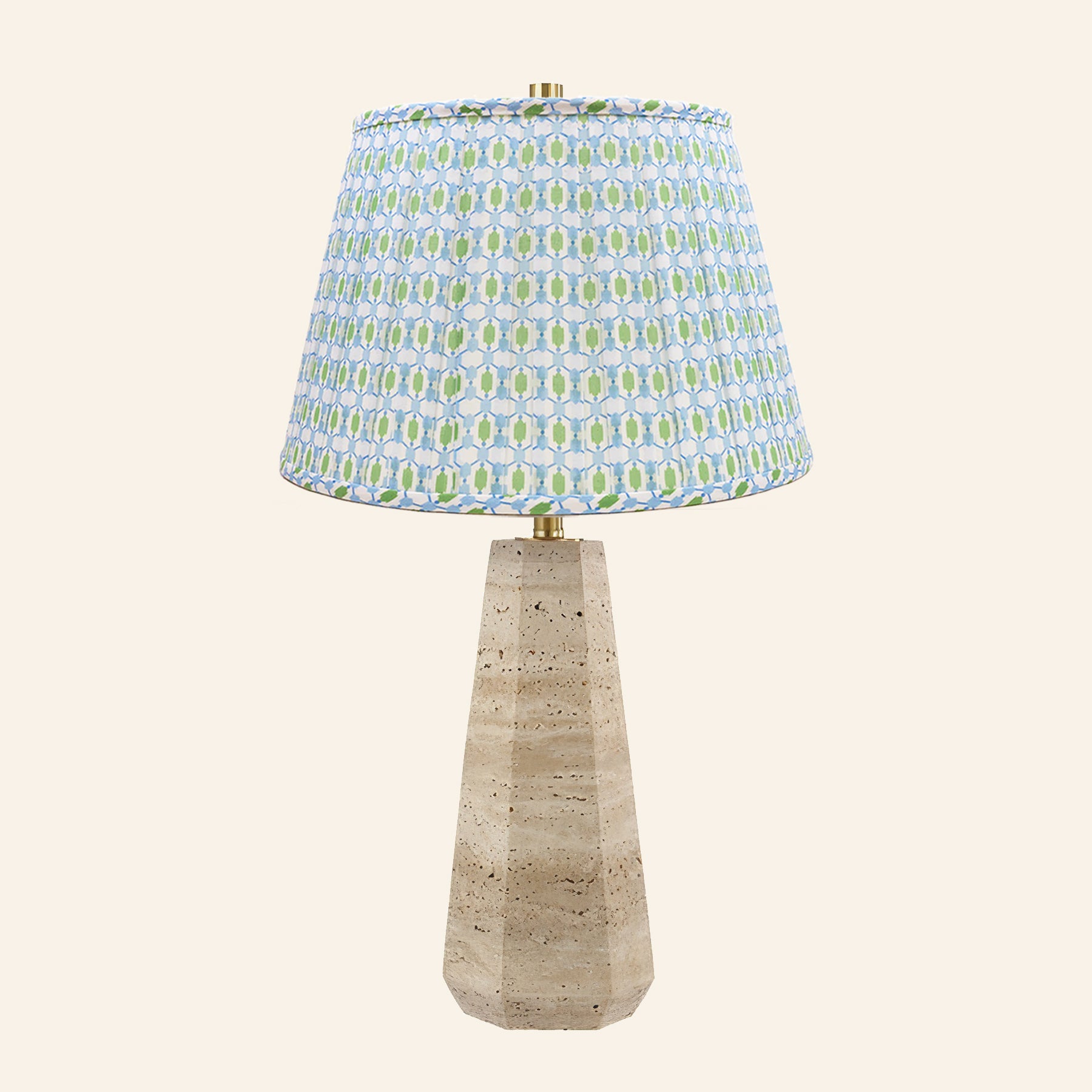 24” Caroline Travertine Stone Table Lamp