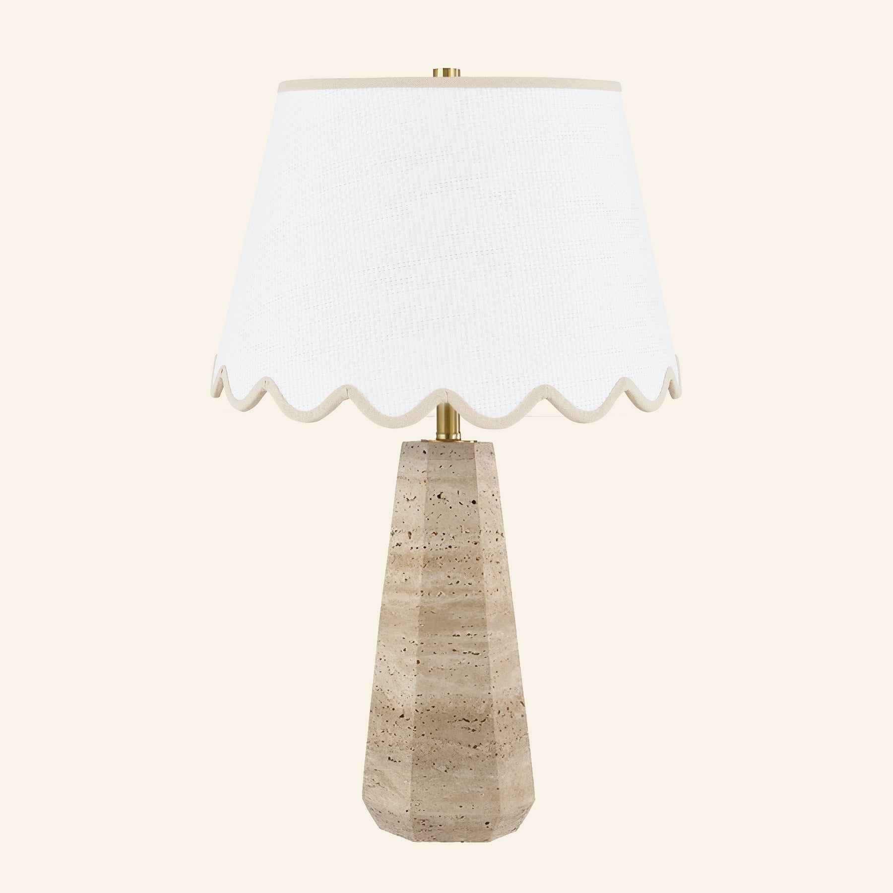 24” Caroline Travertine Stone Table Lamp