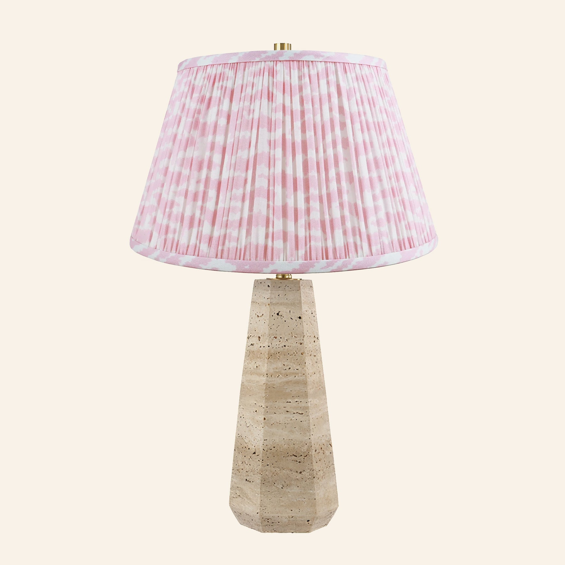 24” Caroline Travertine Stone Table Lamp