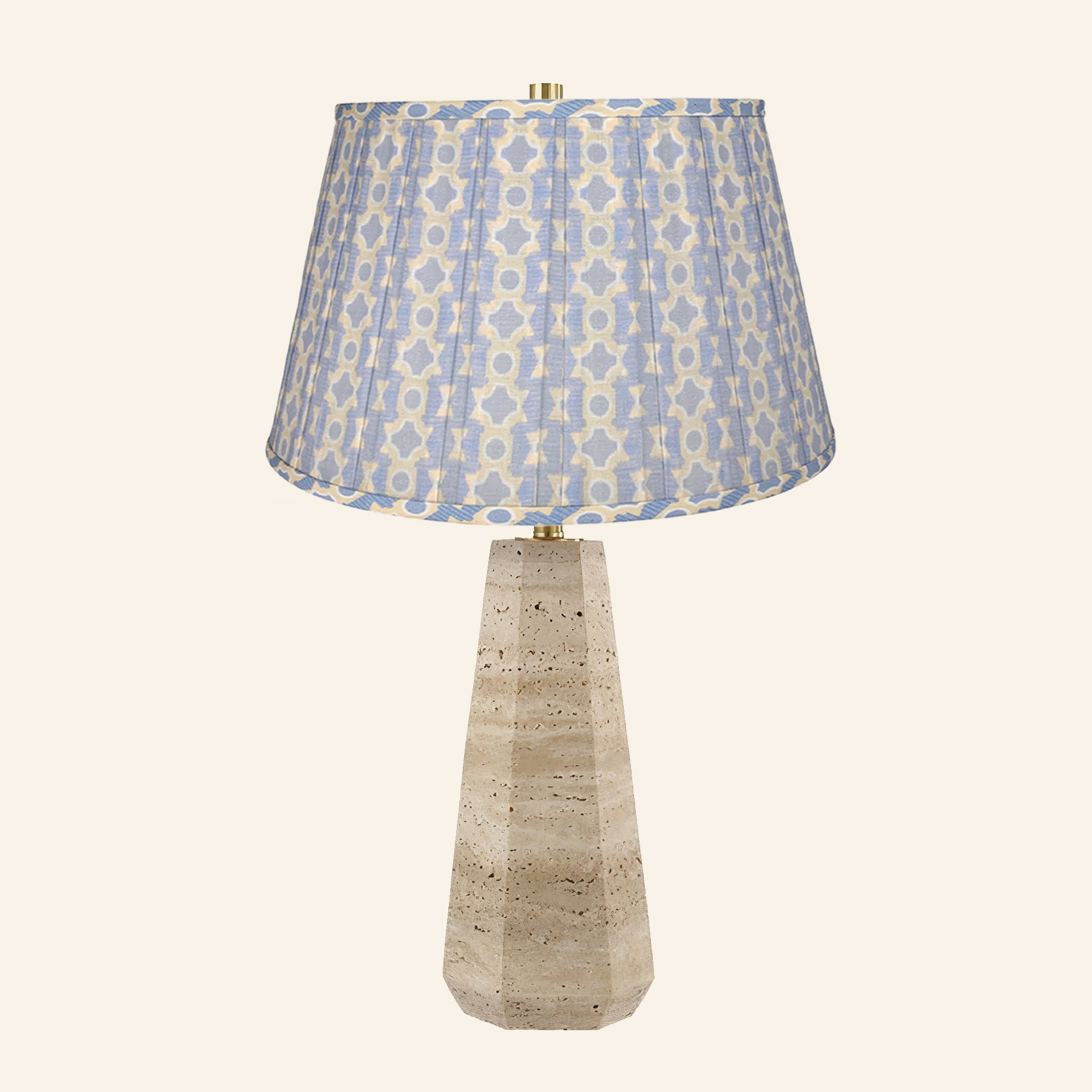 24” Caroline Travertine Stone Table Lamp