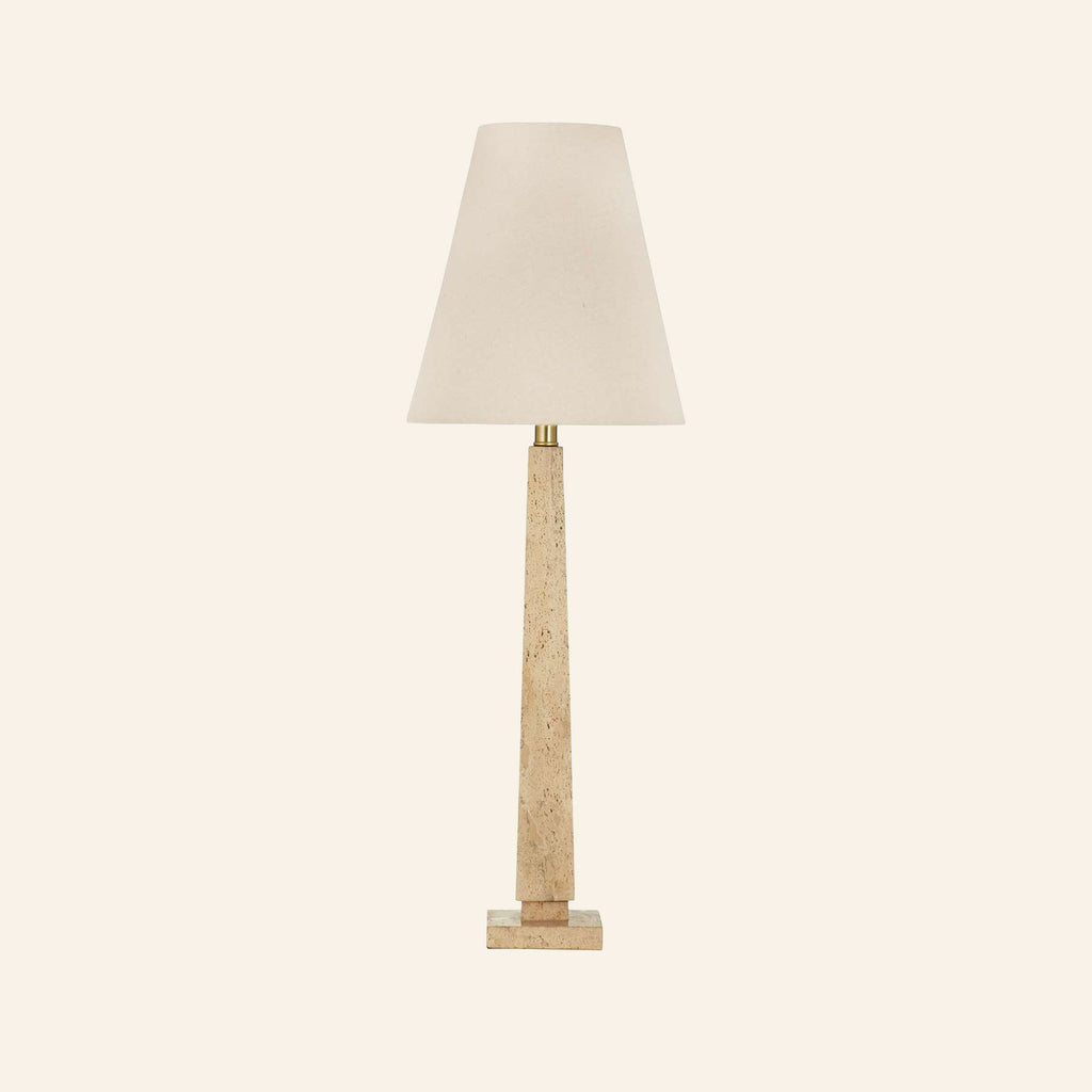 35 inch Eleanor travertine column buffet lamp