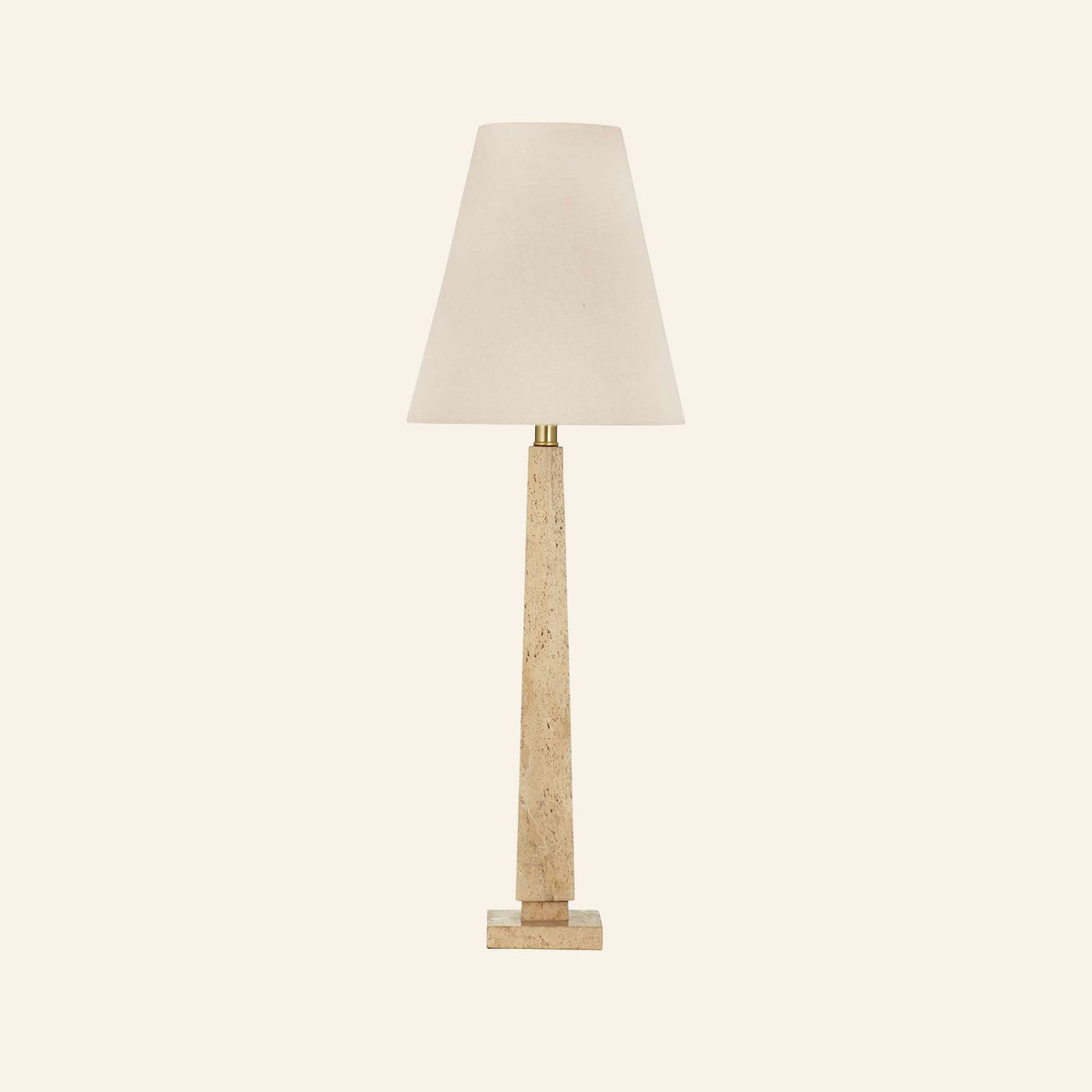 35 inch Eleanor travertine column buffet lamp