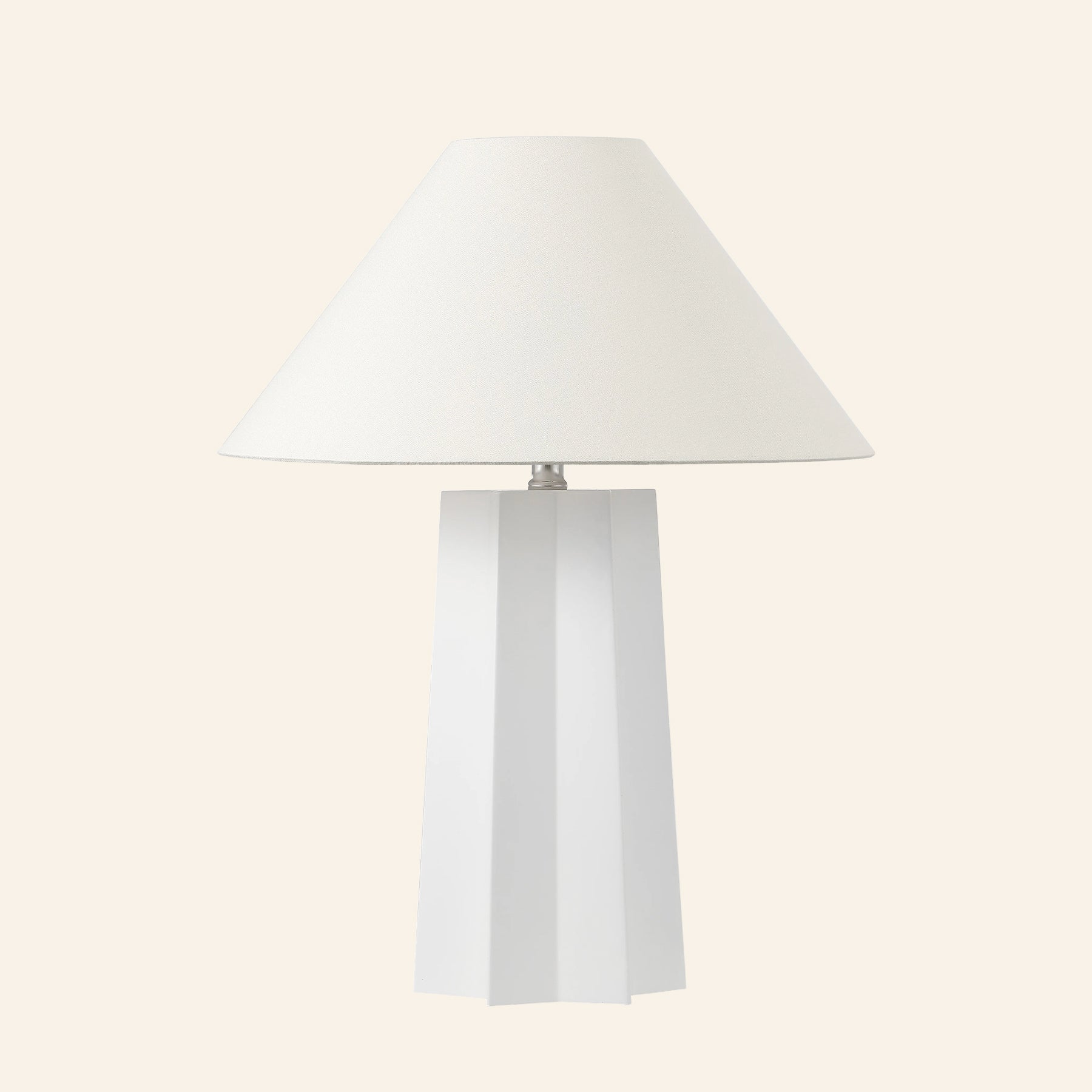 22” Evelyn White Sculptural Table Lamp by Kevin Francis Design | Luxury Area Rugs & Home Decor