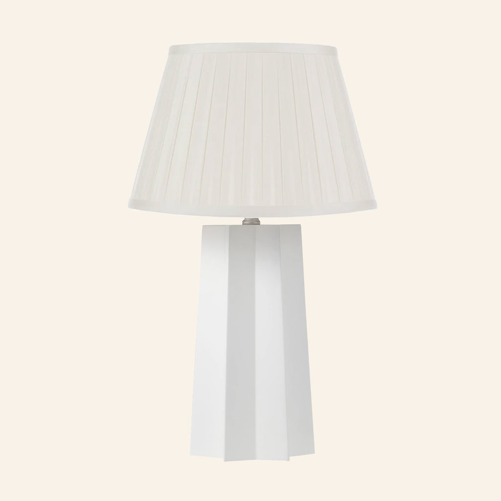 22” Evelyn White Sculptural Table Lamp by Kevin Francis Design | Luxury Area Rugs & Home Decor