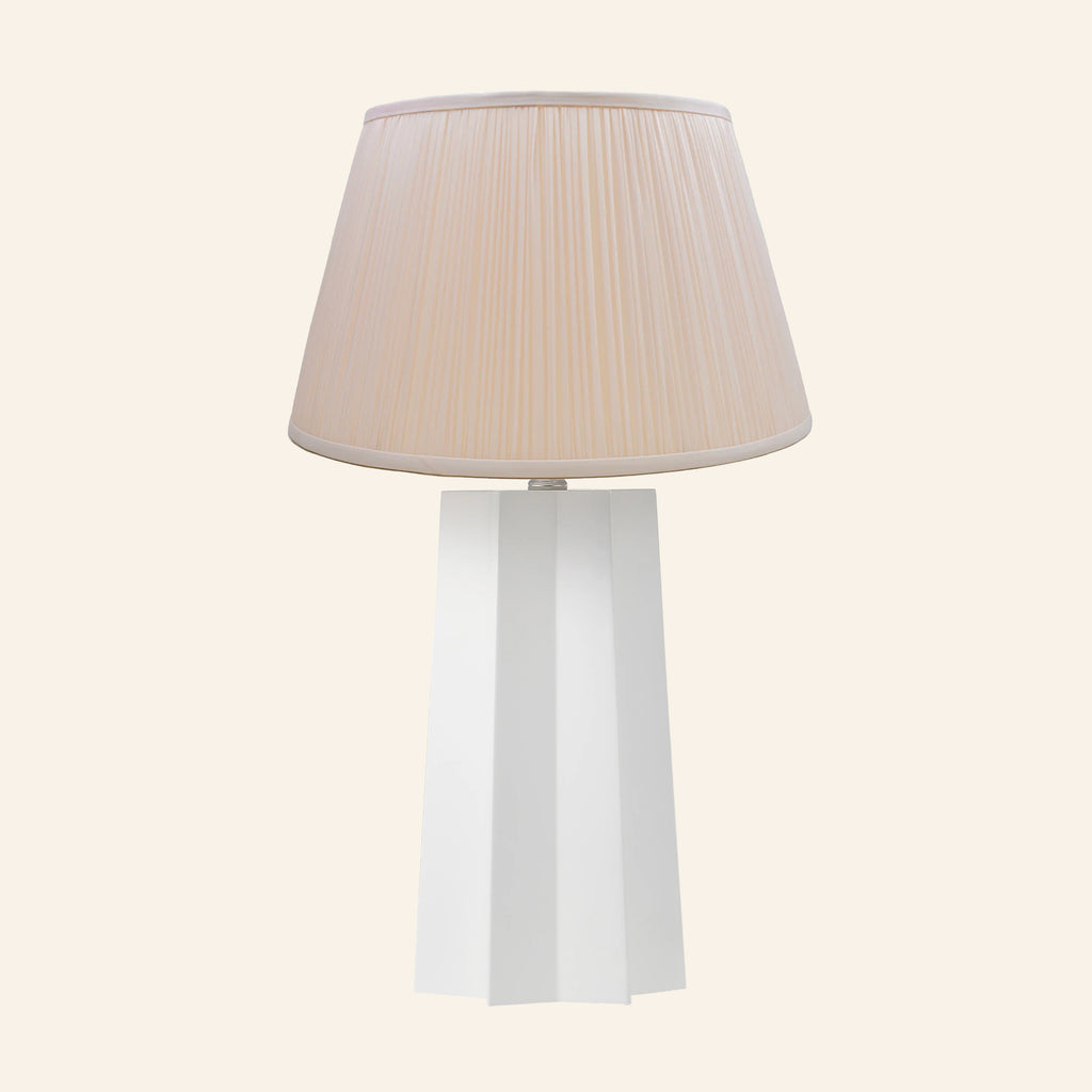 22” Evelyn White Sculptural Table Lamp by Kevin Francis Design | Luxury Area Rugs & Home Decor