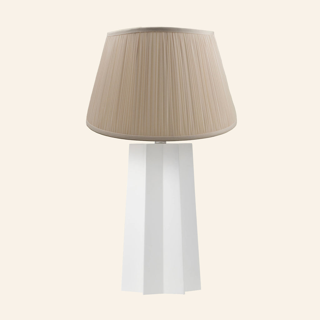 22” Evelyn White Sculptural Table Lamp by Kevin Francis Design | Luxury Area Rugs & Home Decor