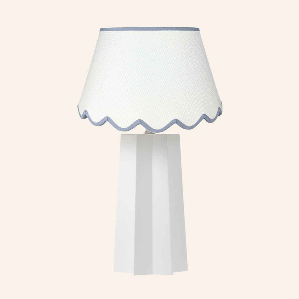 22” Evelyn White Sculptural Table Lamp by Kevin Francis Design | Luxury Area Rugs & Home Decor