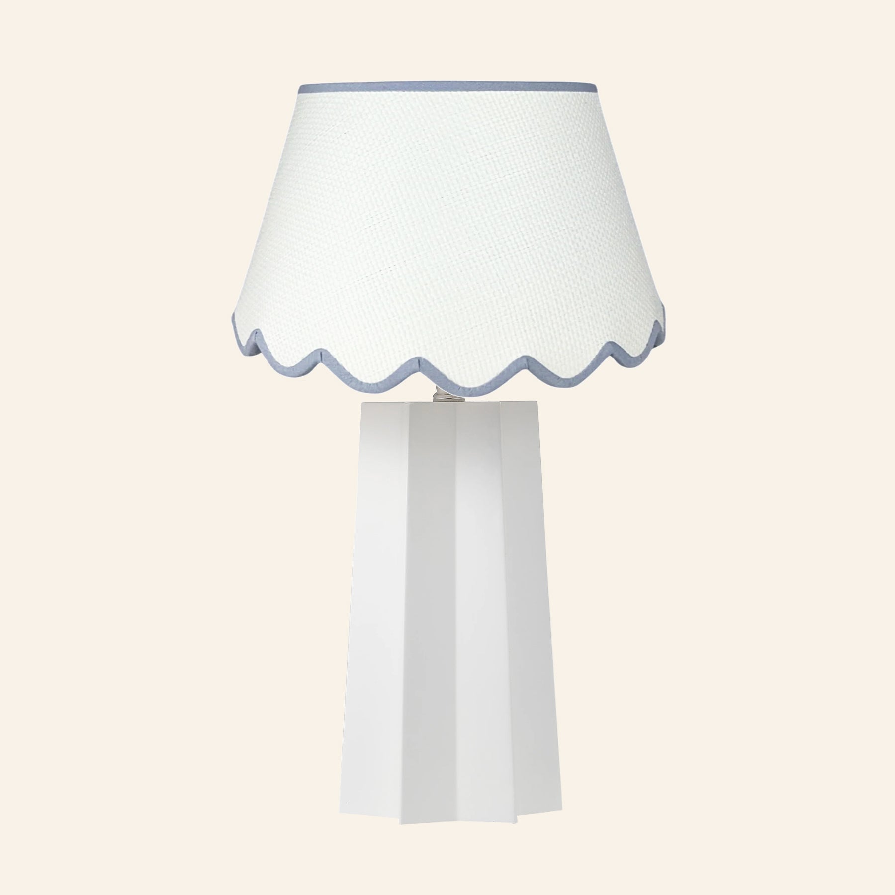 22” Evelyn White Sculptural Table Lamp by Kevin Francis Design | Luxury Area Rugs & Home Decor