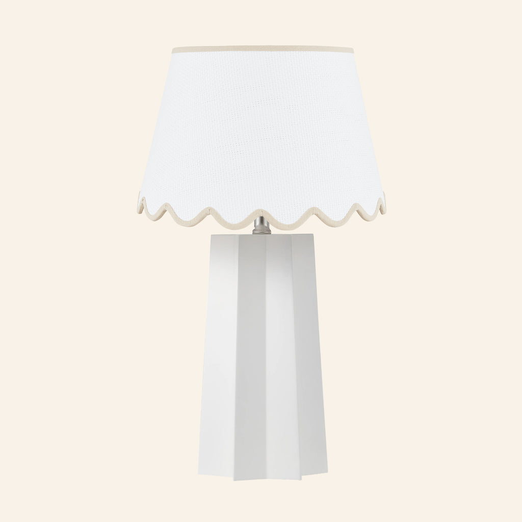 22” Evelyn White Sculptural Table Lamp by Kevin Francis Design | Luxury Area Rugs & Home Decor