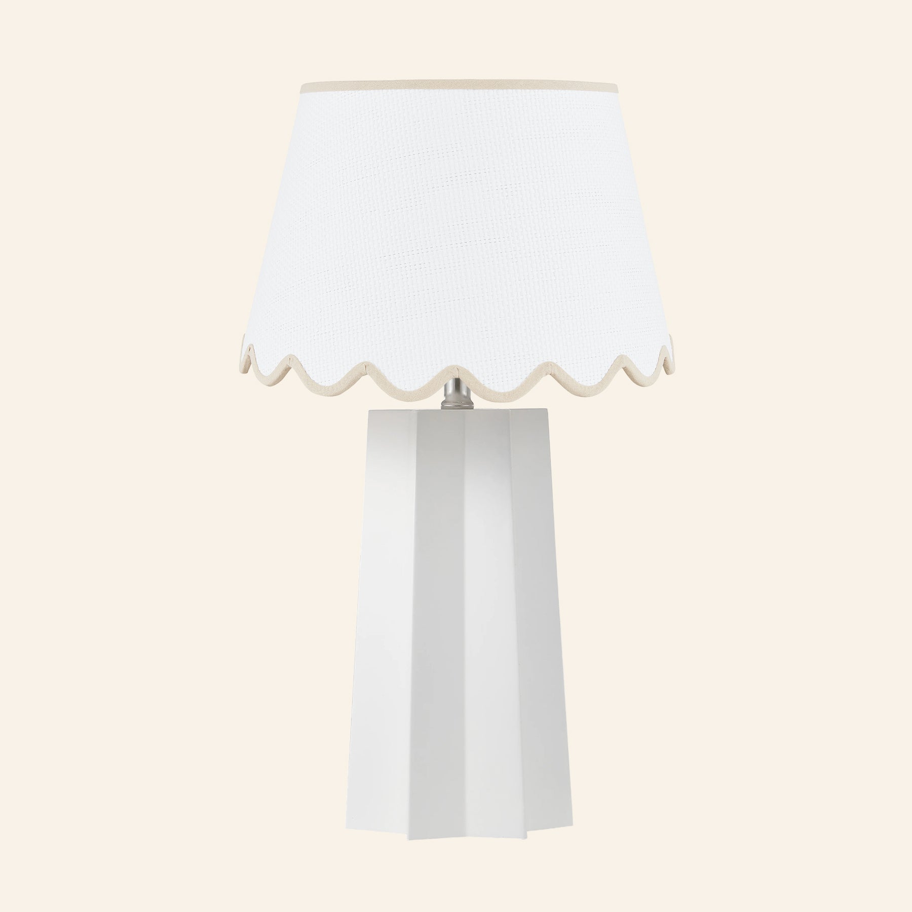 22” Evelyn White Sculptural Table Lamp by Kevin Francis Design | Luxury Area Rugs & Home Decor