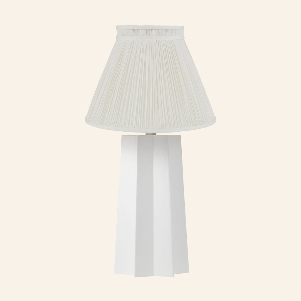22” Evelyn White Sculptural Table Lamp by Kevin Francis Design | Luxury Area Rugs & Home Decor
