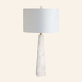 Kevin Francis Design 30-inch Florence Alabaster Pillar Stone Table Lamp with a smooth, rounded alabaster base and classic design