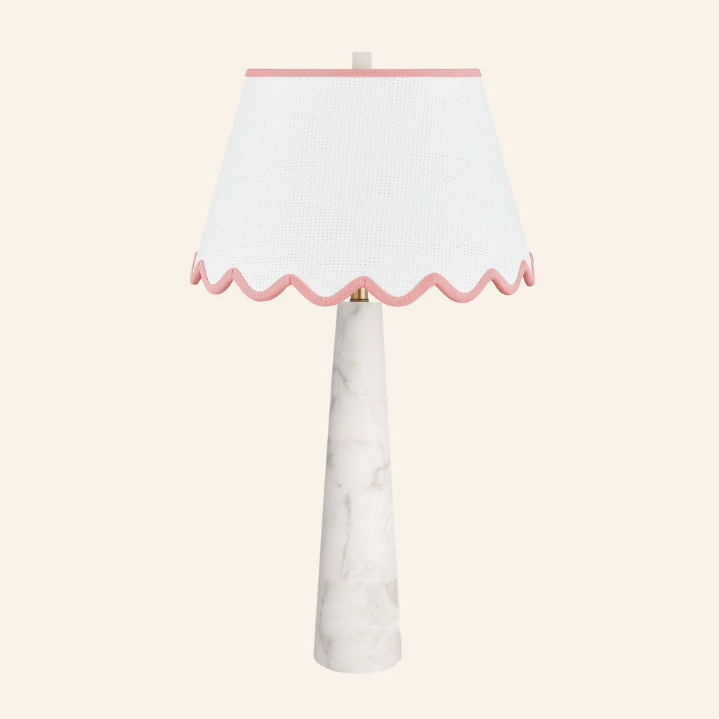 30” Florence Alabaster Pillar Stone Table Lamp by Kevin Francis Design | Luxury Area Rugs & Home Decor
