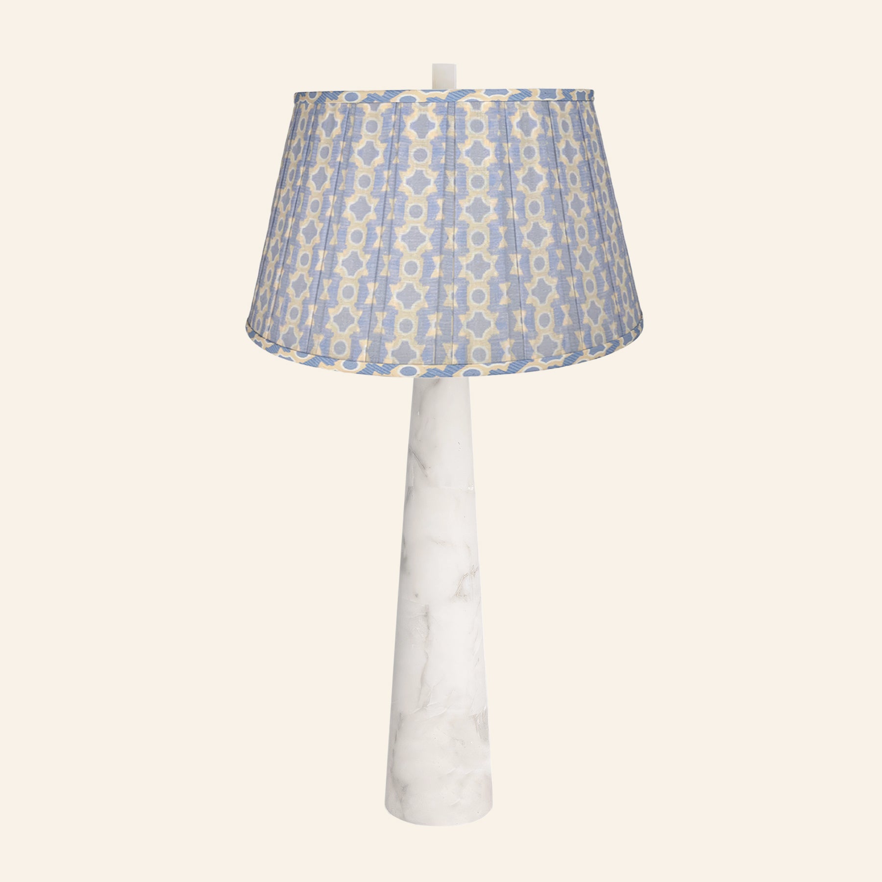 30” Florence Alabaster Pillar Stone Table Lamp by Kevin Francis Design | Luxury Area Rugs & Home Decor