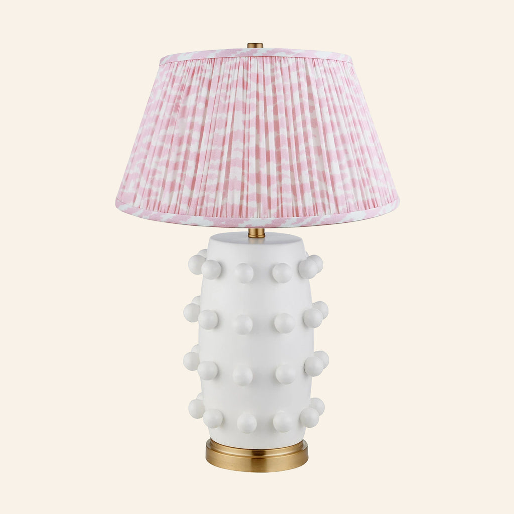 26” Frances White Ceramic Dot Table Lamp | Table Lamp by Kevin Francis Design