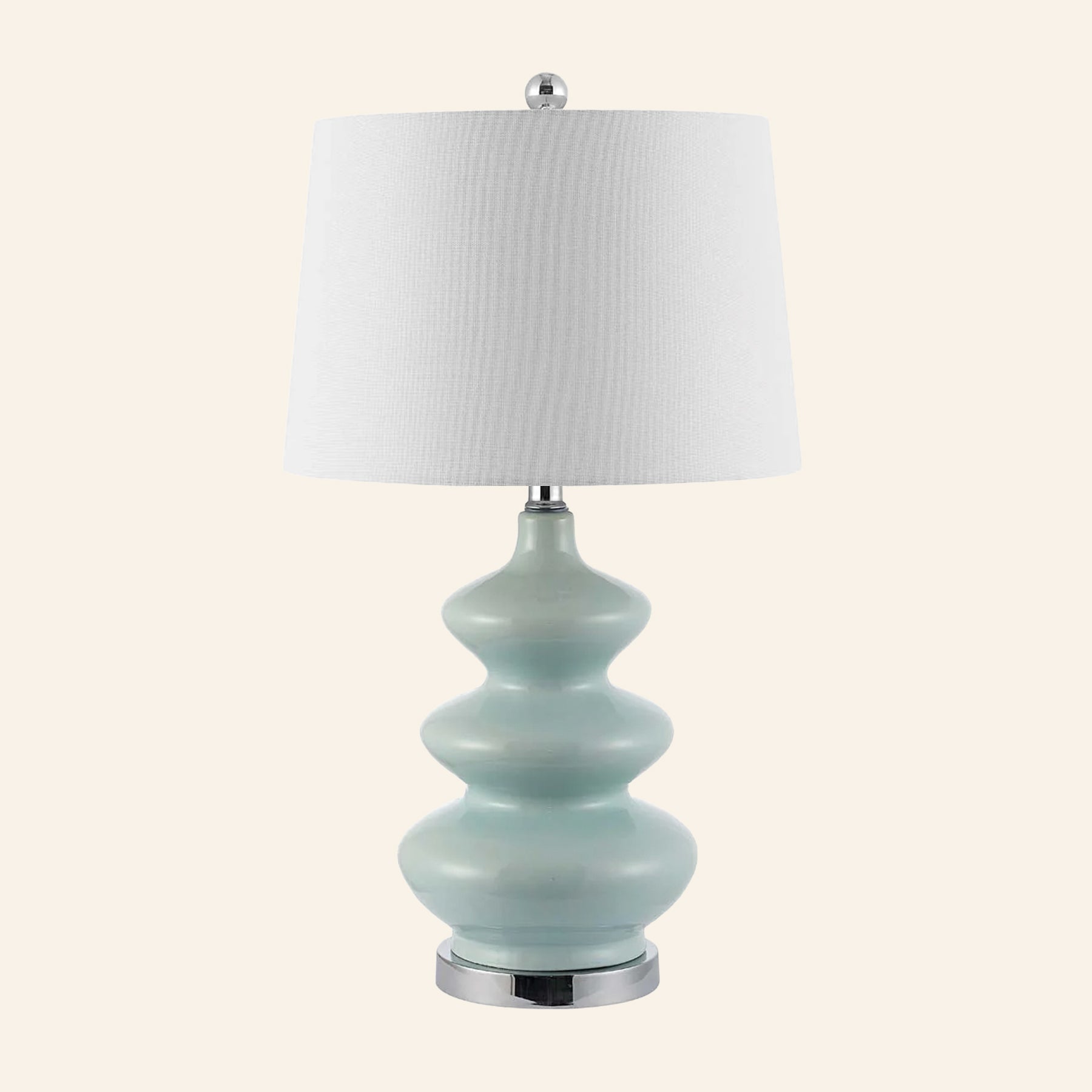 28” Isabella Teal Triple Gourd Table Lamp by Kevin Francis Design | Luxury Area Rugs & Home Decor