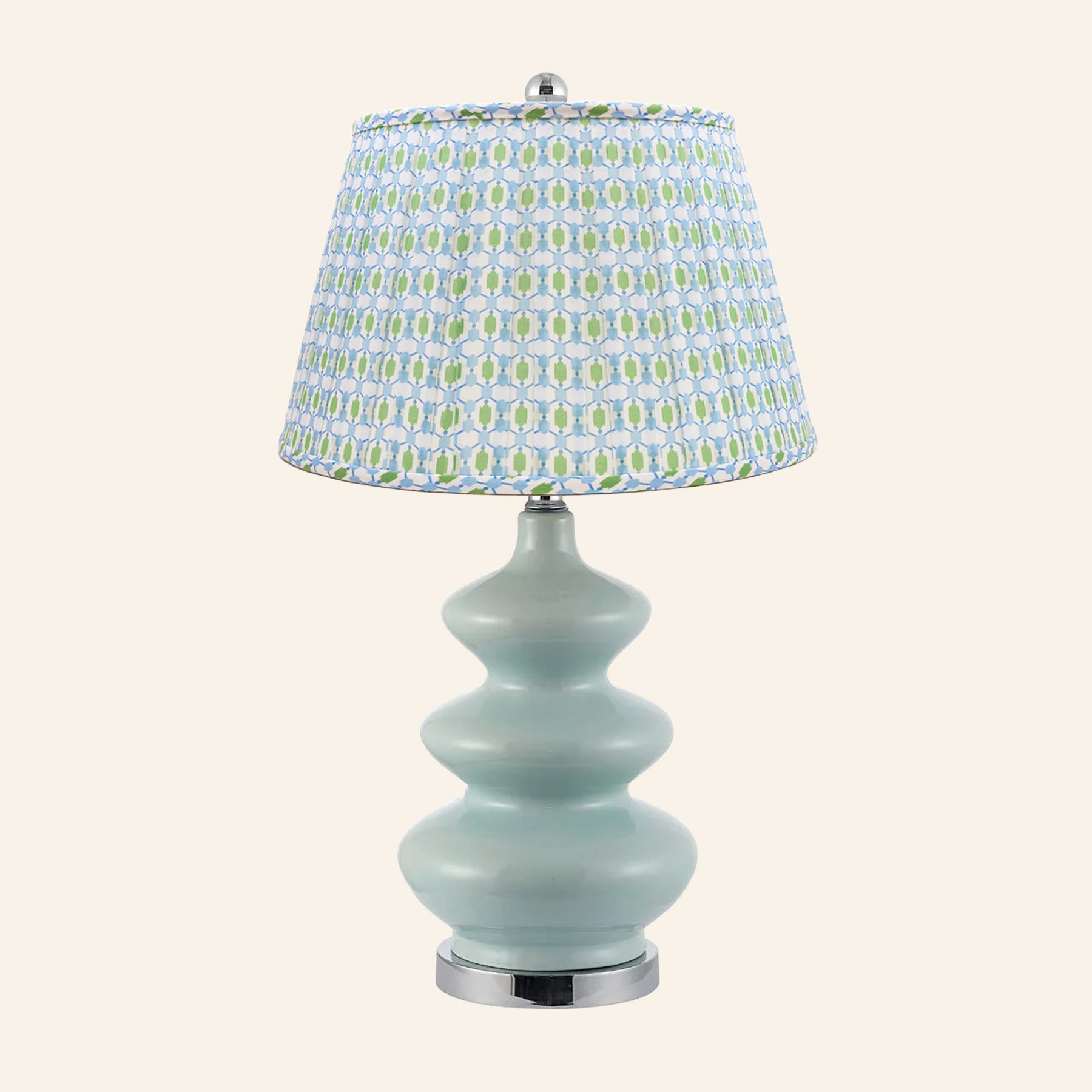 28” Isabella Teal Triple Gourd Table Lamp by Kevin Francis Design | Luxury Area Rugs & Home Decor