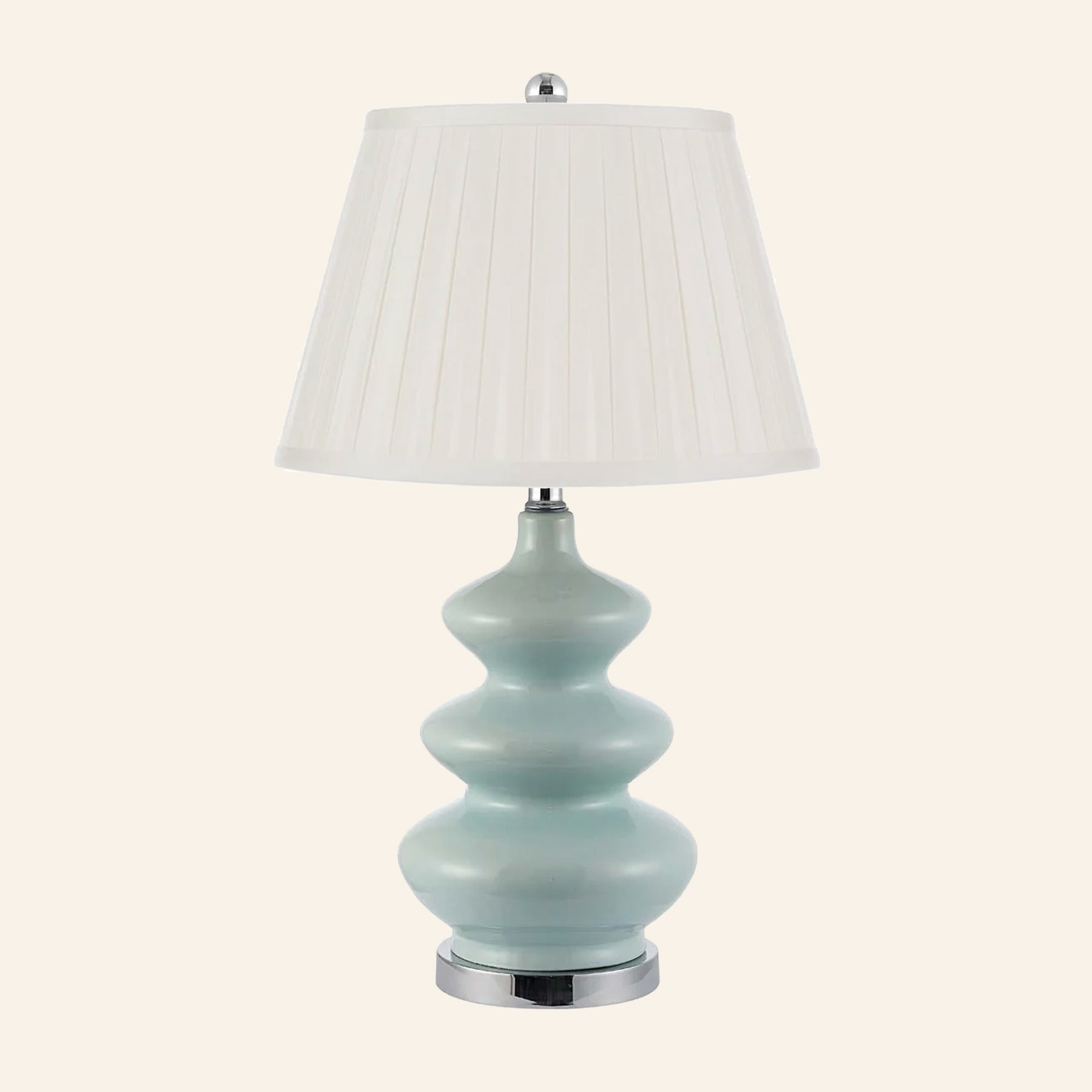 28” Isabella Teal Triple Gourd Table Lamp by Kevin Francis Design | Luxury Area Rugs & Home Decor
