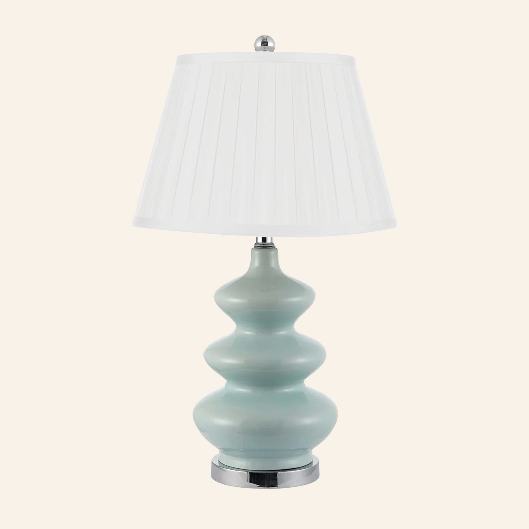 28” Isabella Teal Triple Gourd Table Lamp by Kevin Francis Design | Luxury Area Rugs & Home Decor