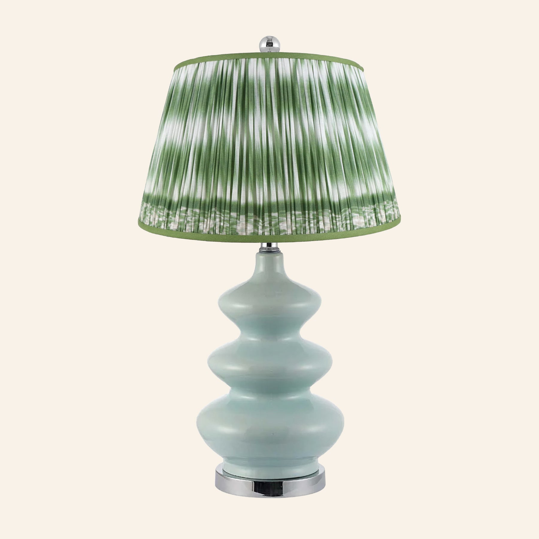 28” Isabella Teal Triple Gourd Table Lamp by Kevin Francis Design | Luxury Area Rugs & Home Decor