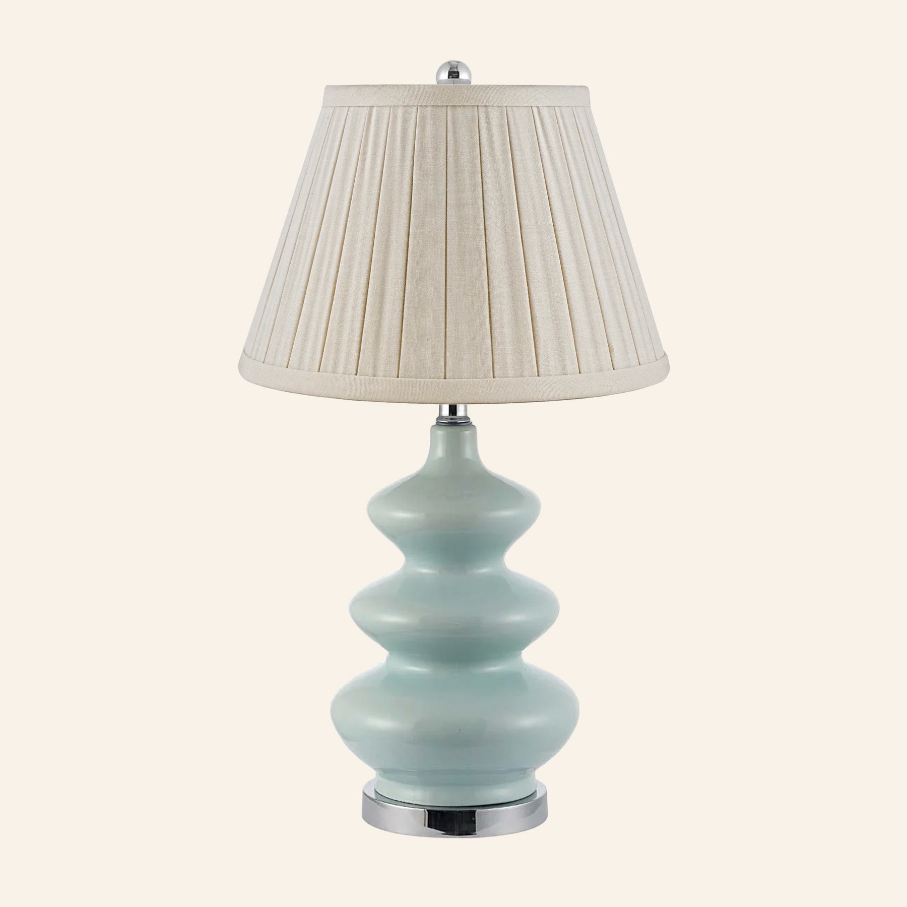 28” Isabella Teal Triple Gourd Table Lamp by Kevin Francis Design | Luxury Area Rugs & Home Decor