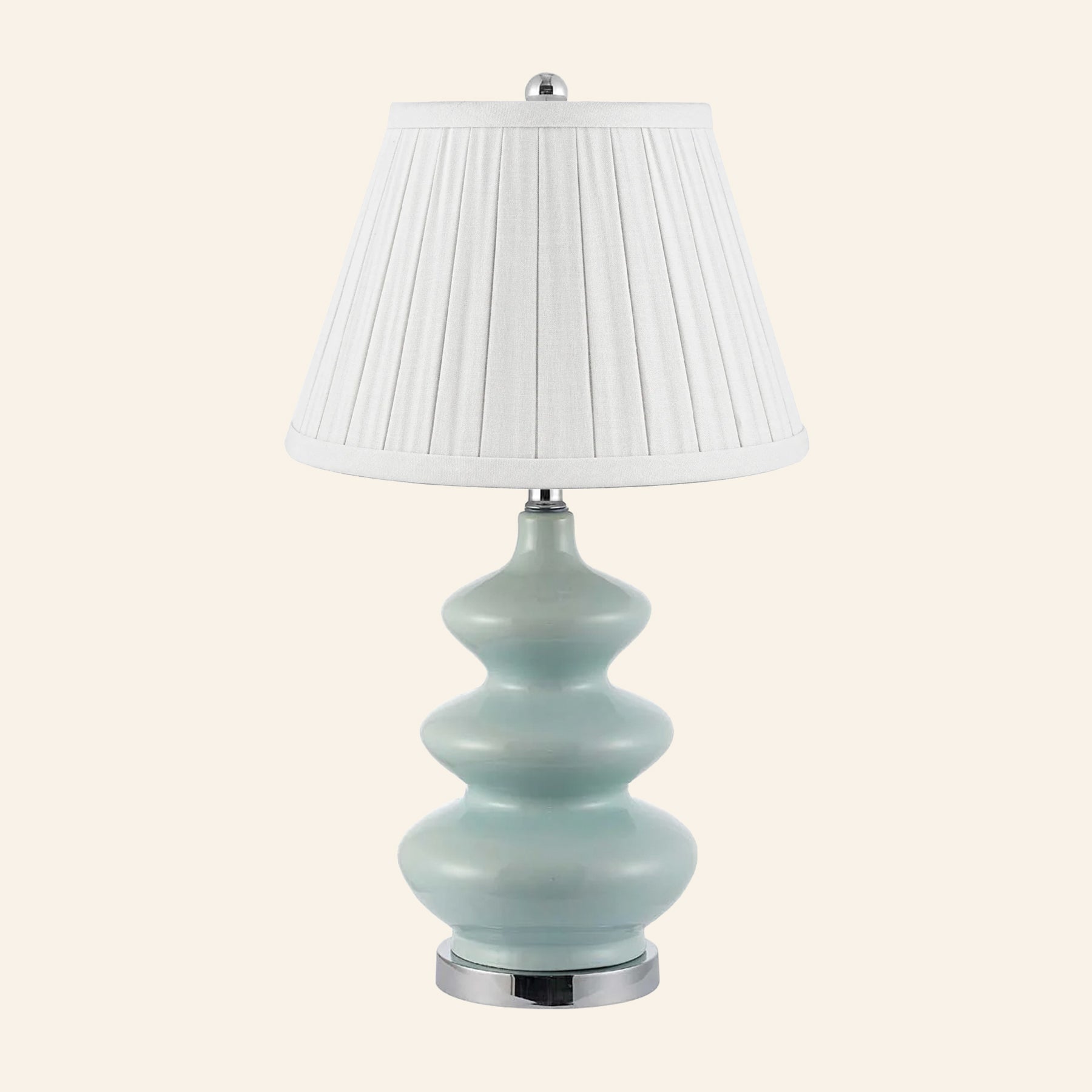 28” Isabella Teal Triple Gourd Table Lamp by Kevin Francis Design | Luxury Area Rugs & Home Decor