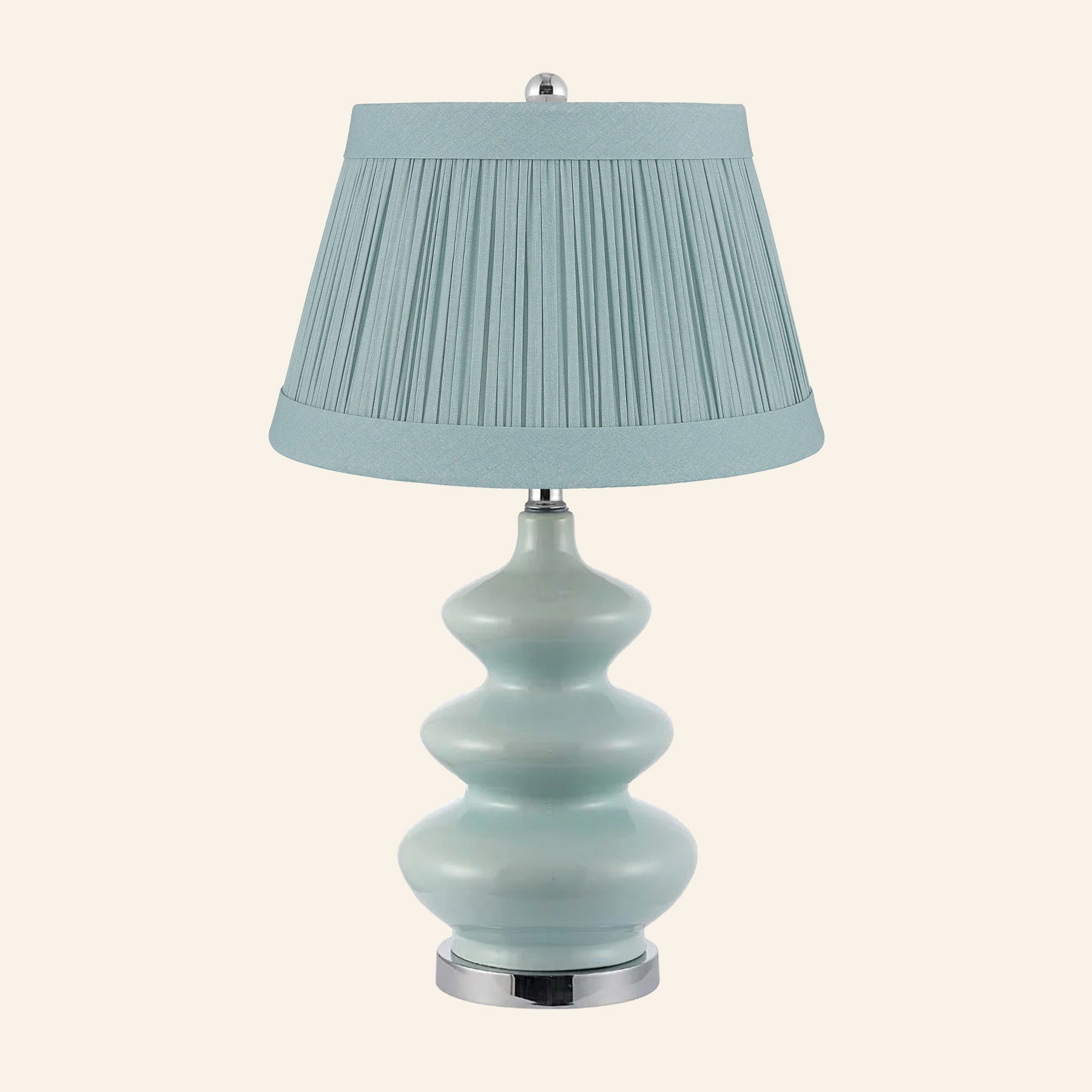 28” Isabella Teal Triple Gourd Table Lamp by Kevin Francis Design | Luxury Area Rugs & Home Decor