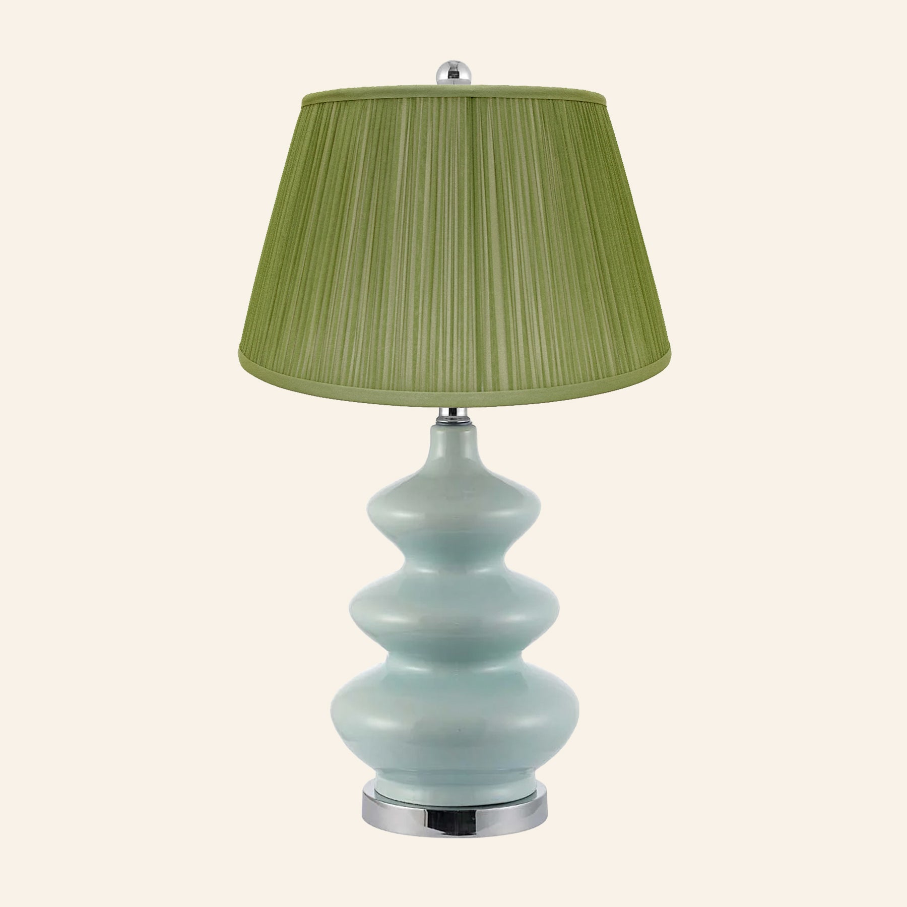 28” Isabella Teal Triple Gourd Table Lamp by Kevin Francis Design | Luxury Area Rugs & Home Decor