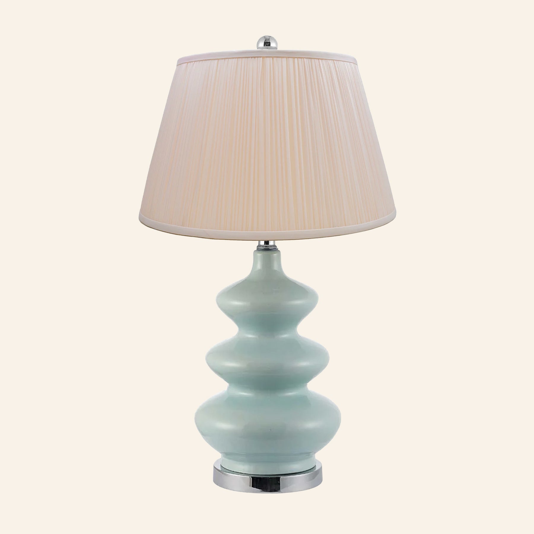 28” Isabella Teal Triple Gourd Table Lamp by Kevin Francis Design | Luxury Area Rugs & Home Decor