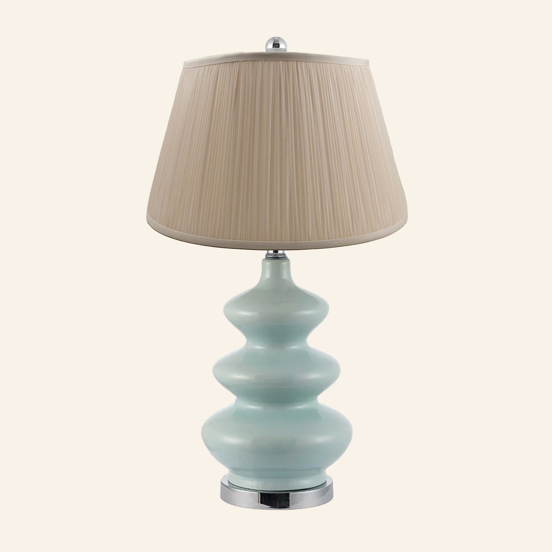 28” Isabella Teal Triple Gourd Table Lamp by Kevin Francis Design | Luxury Area Rugs & Home Decor