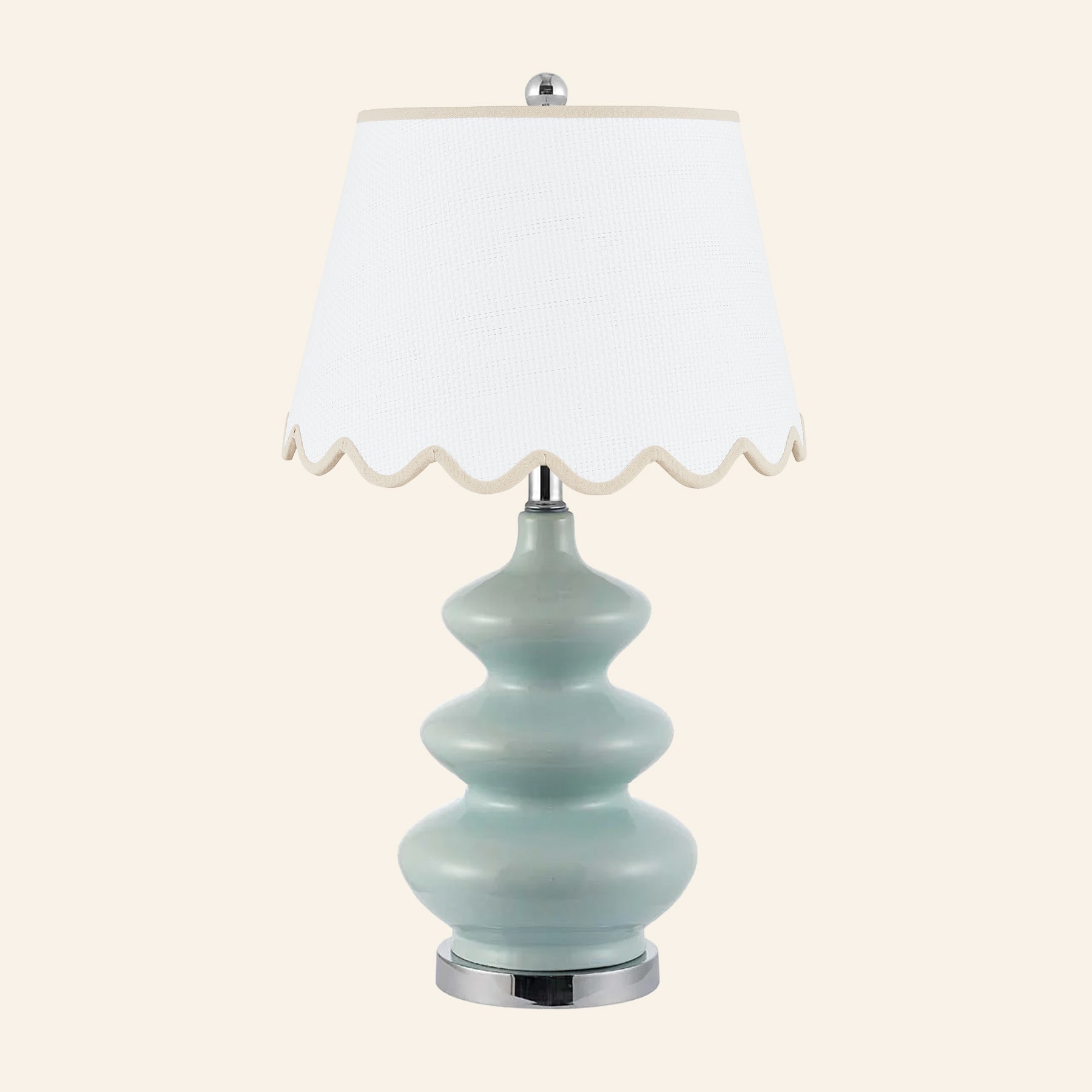 28” Isabella Teal Triple Gourd Table Lamp by Kevin Francis Design | Luxury Area Rugs & Home Decor