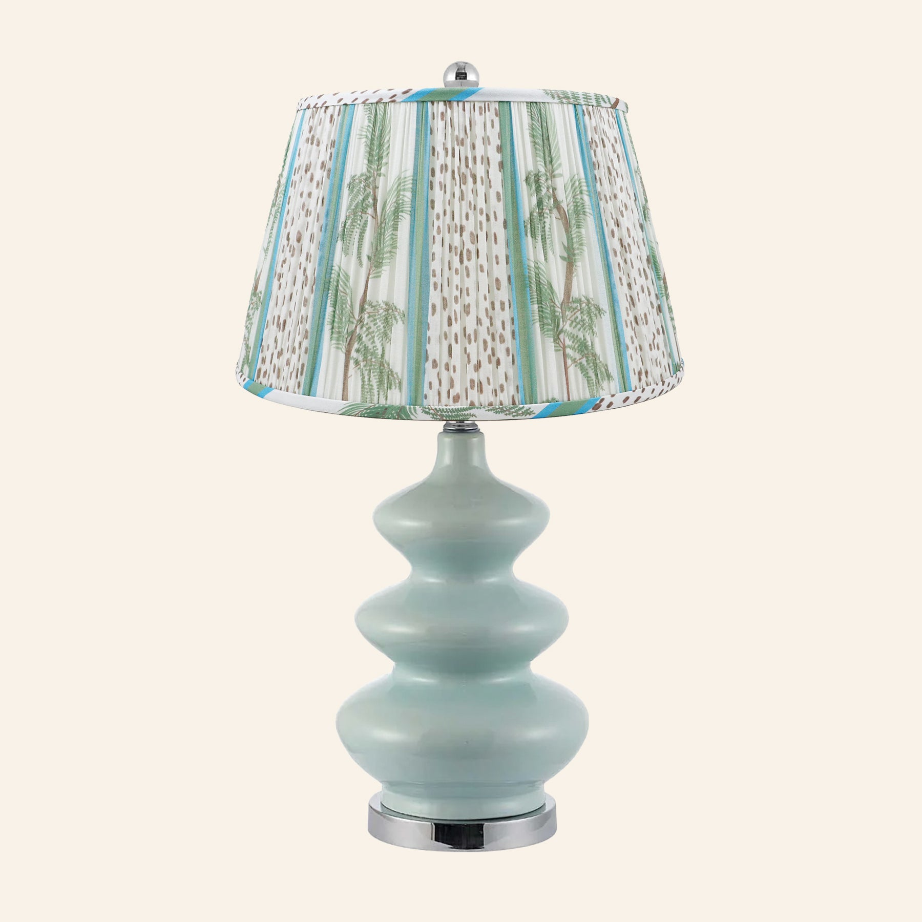 28” Isabella Teal Triple Gourd Table Lamp by Kevin Francis Design | Luxury Area Rugs & Home Decor