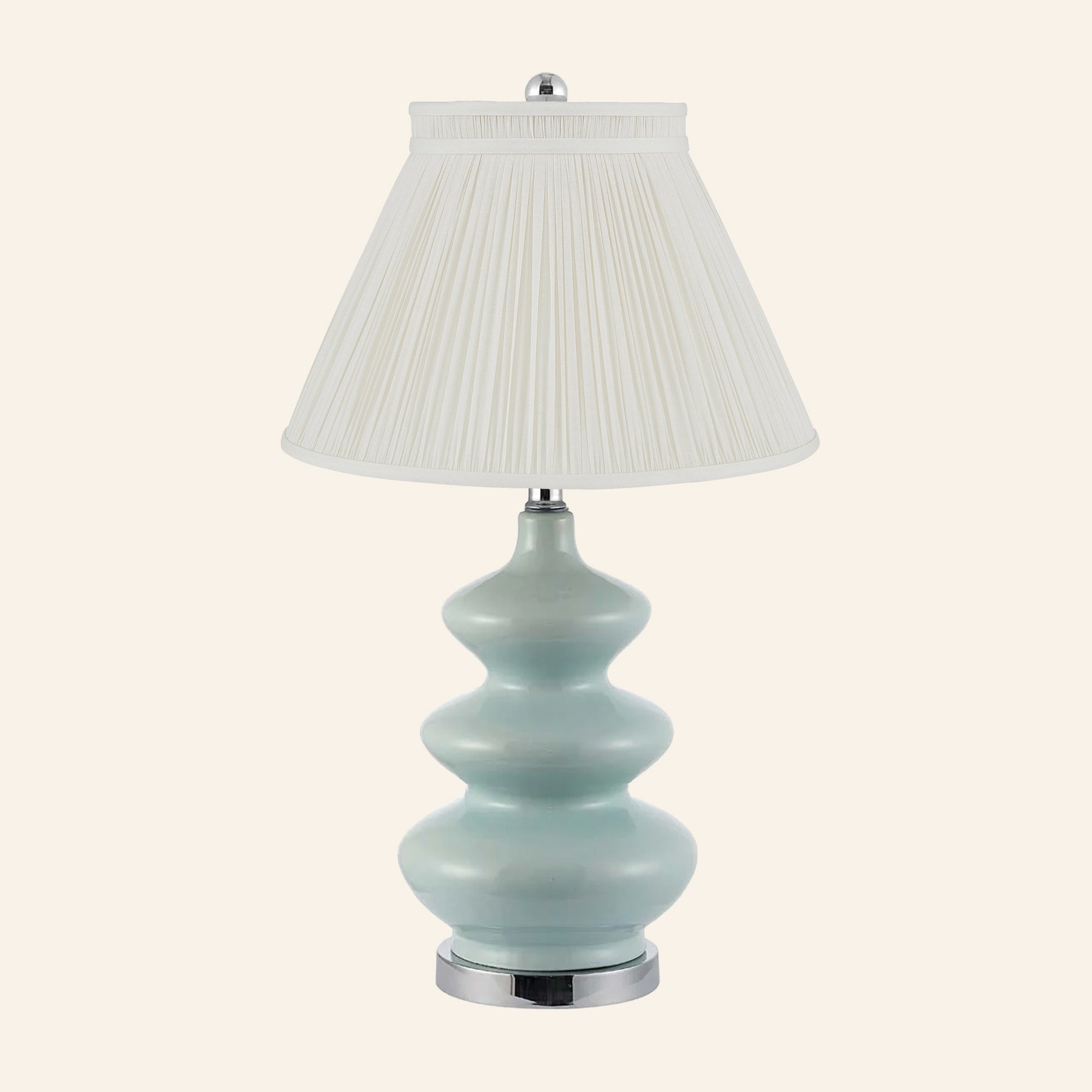 28” Isabella Teal Triple Gourd Table Lamp by Kevin Francis Design | Luxury Area Rugs & Home Decor