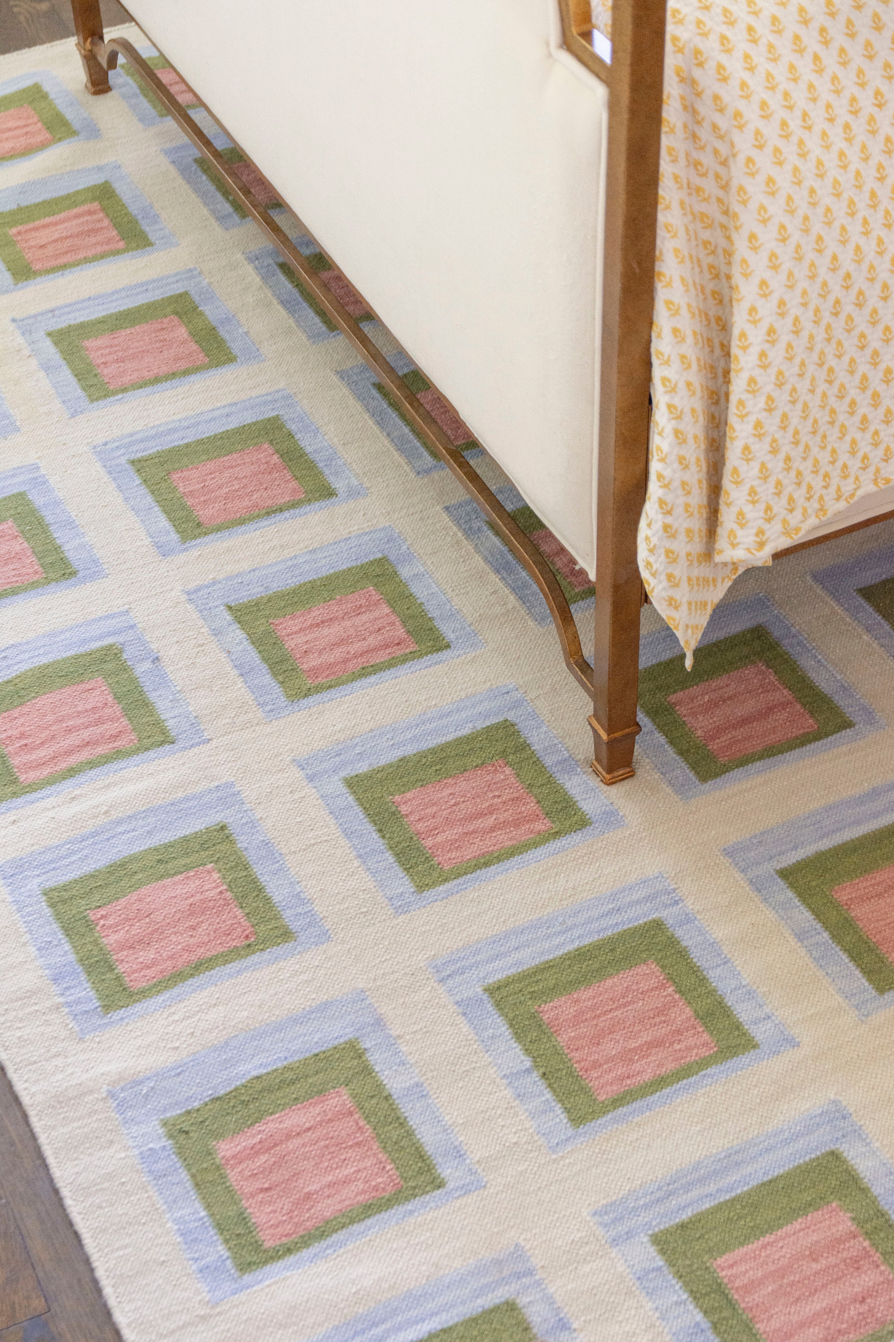 Color Study Handwoven Wool Flatweave Rug