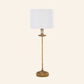 28.5 inch Josephine antique gold leaf buffet lamp with natural linen shade