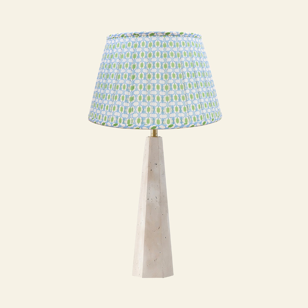 26" Juliana Travertine Pillar Stone Table Lamp by Kevin Francis Design | Luxury Area Rugs & Home Decor