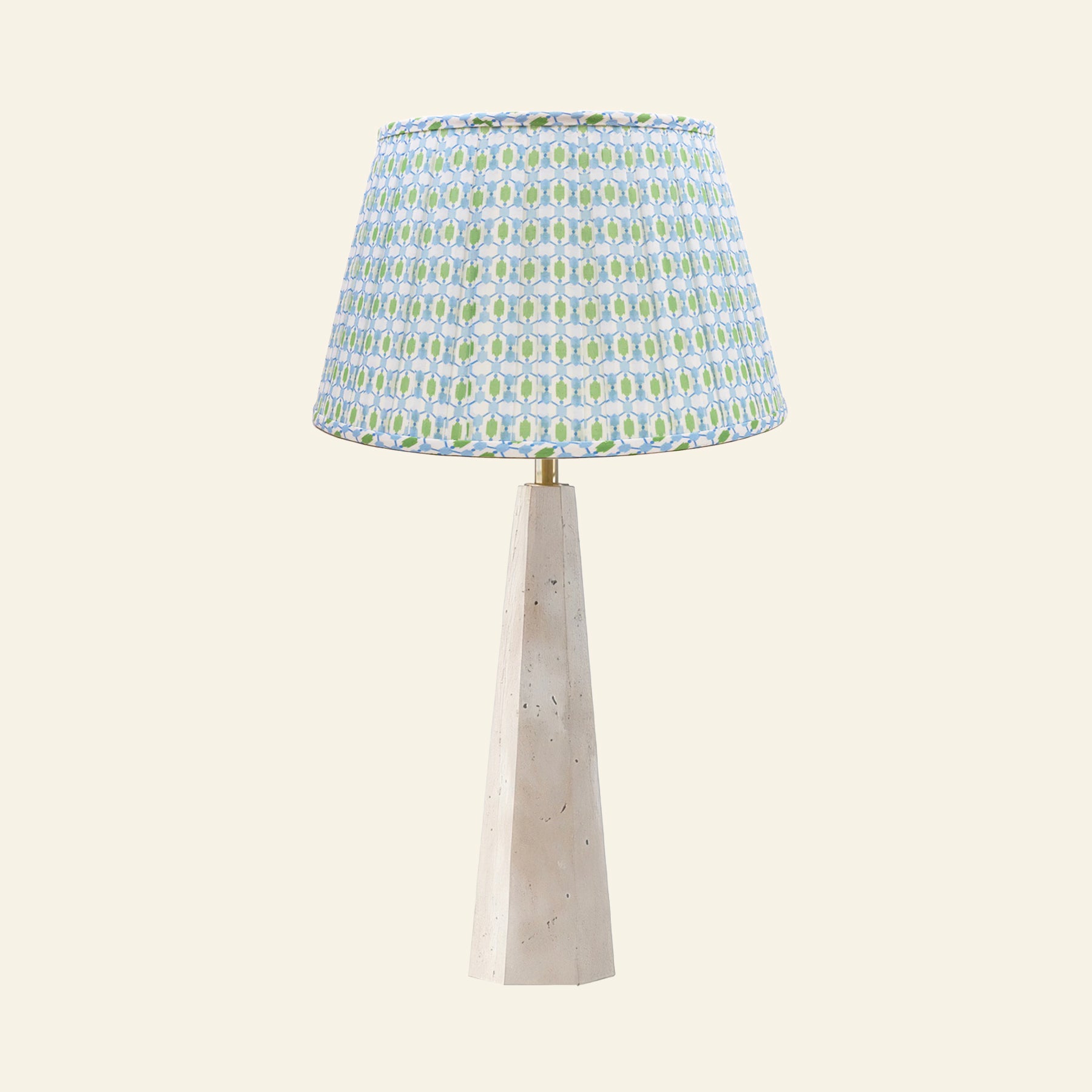 26" Juliana Travertine Pillar Stone Table Lamp by Kevin Francis Design | Luxury Area Rugs & Home Decor