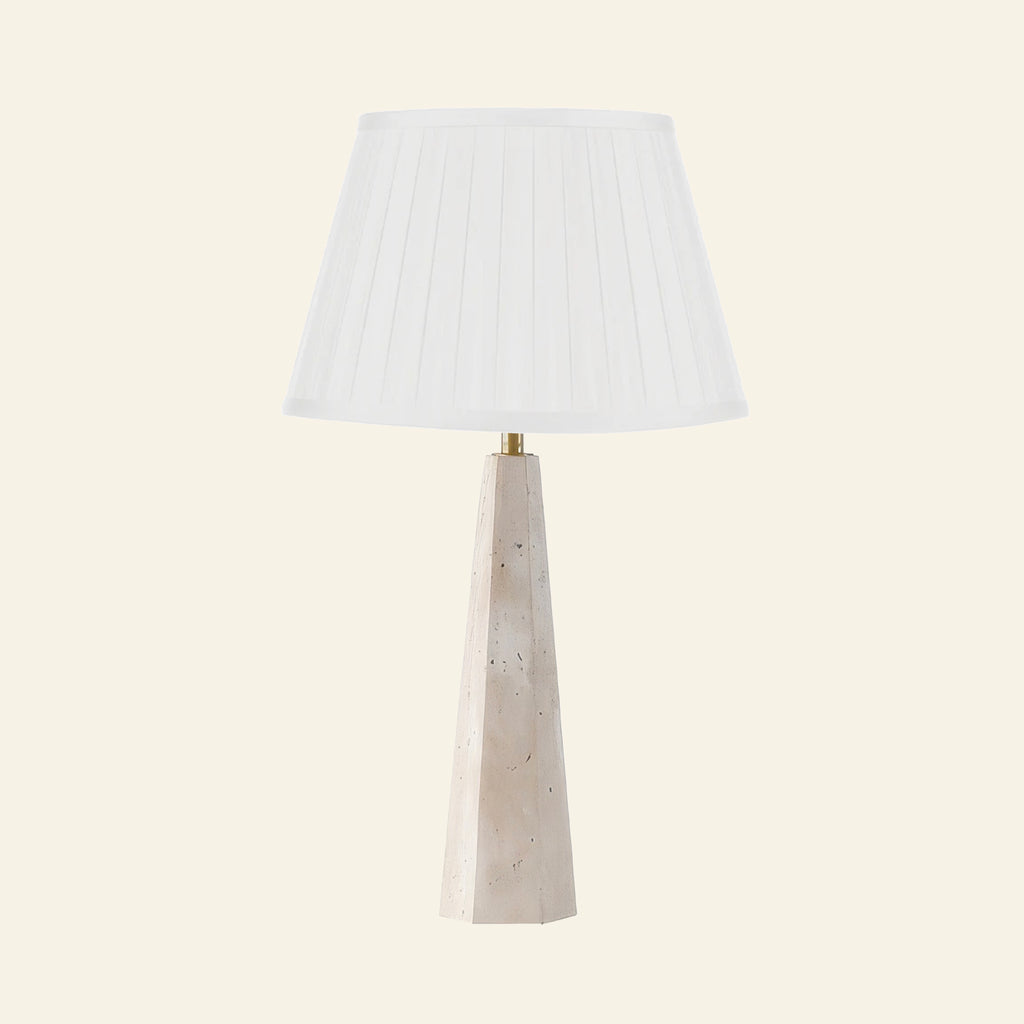26" Juliana Travertine Pillar Stone Table Lamp by Kevin Francis Design | Luxury Area Rugs & Home Decor