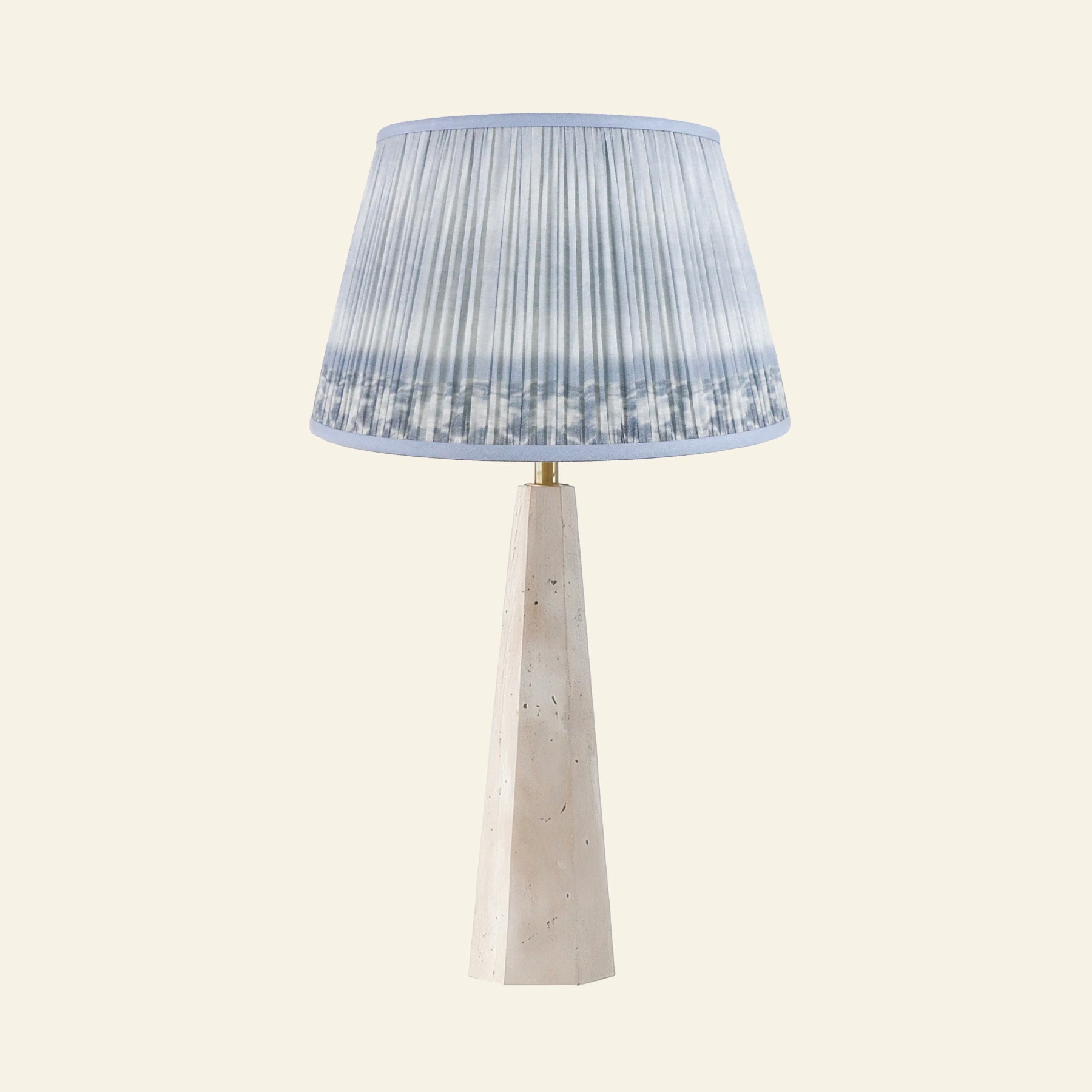 26" Juliana Travertine Pillar Stone Table Lamp