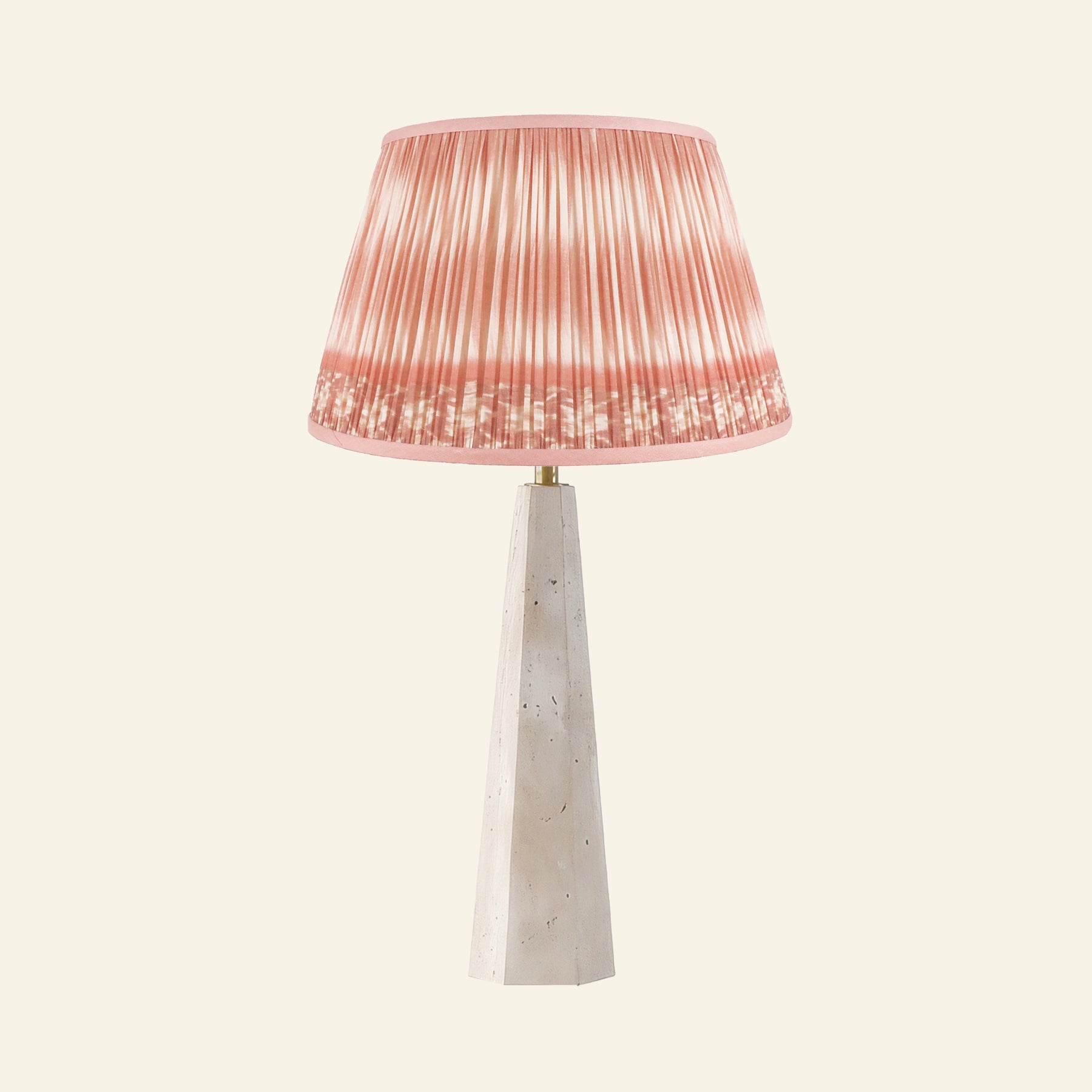 26" Juliana Travertine Pillar Stone Table Lamp