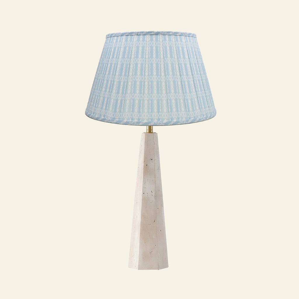 26" Juliana Travertine Pillar Stone Table Lamp by Kevin Francis Design | Luxury Area Rugs & Home Decor