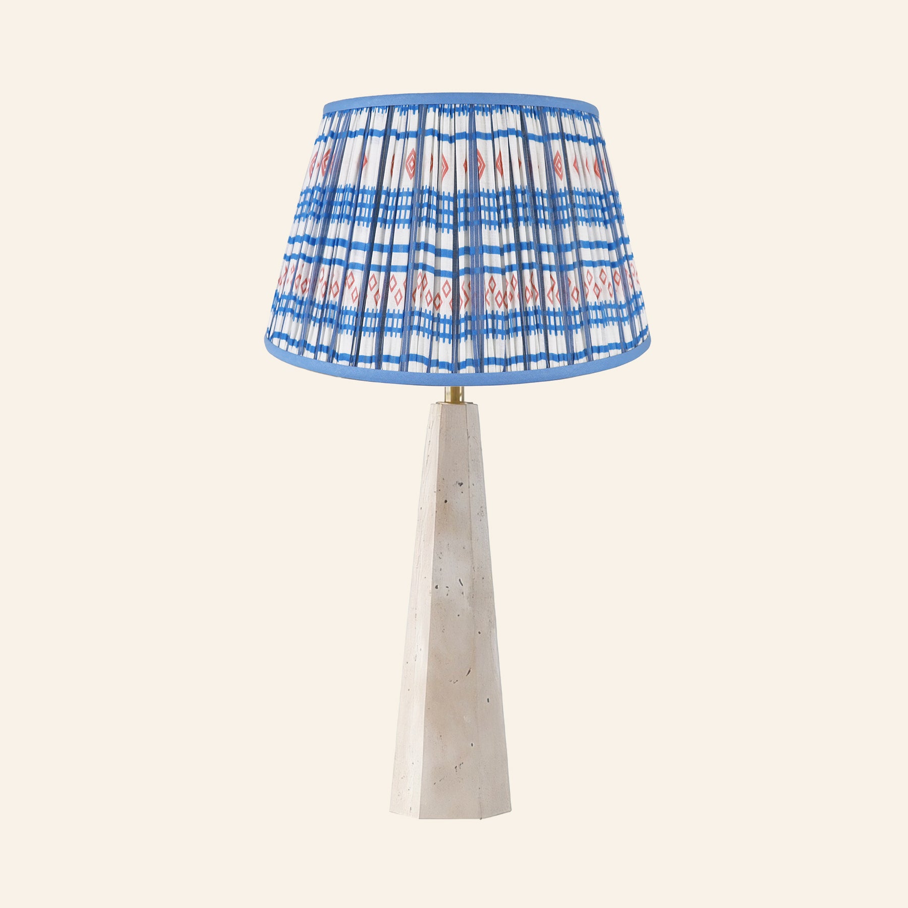 26" Juliana Travertine Pillar Stone Table Lamp by Kevin Francis Design | Luxury Area Rugs & Home Decor