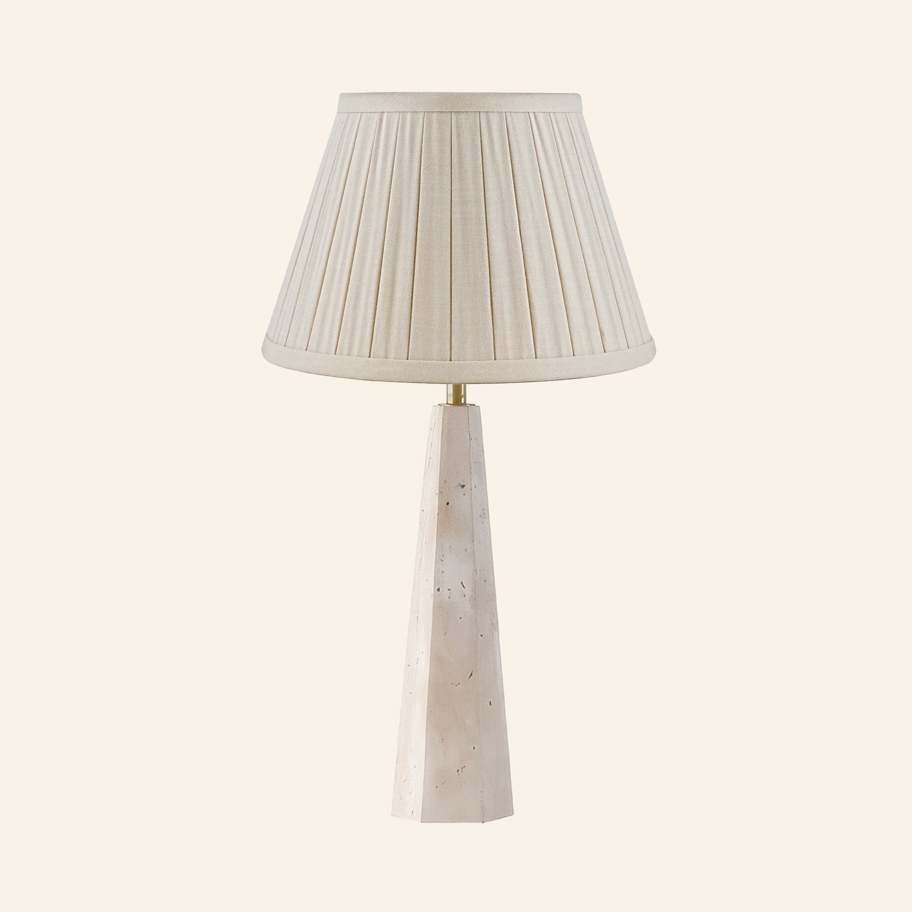 26" Juliana Travertine Pillar Stone Table Lamp