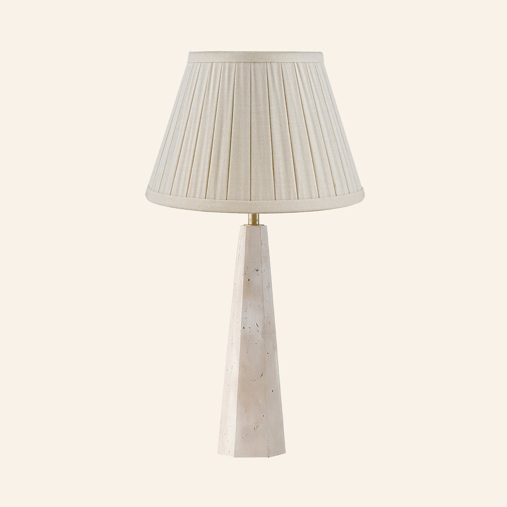 26" Juliana Travertine Pillar Stone Table Lamp by Kevin Francis Design | Luxury Area Rugs & Home Decor