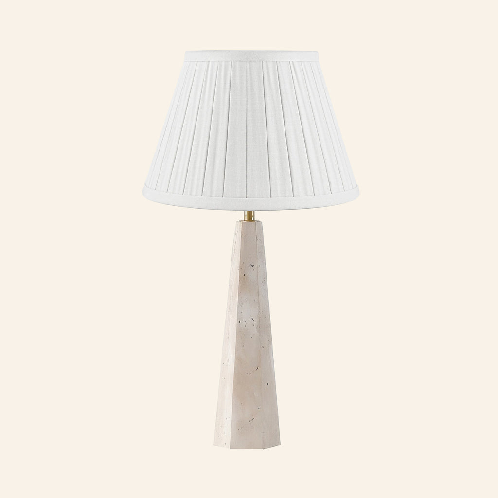26" Juliana Travertine Pillar Stone Table Lamp by Kevin Francis Design | Luxury Area Rugs & Home Decor