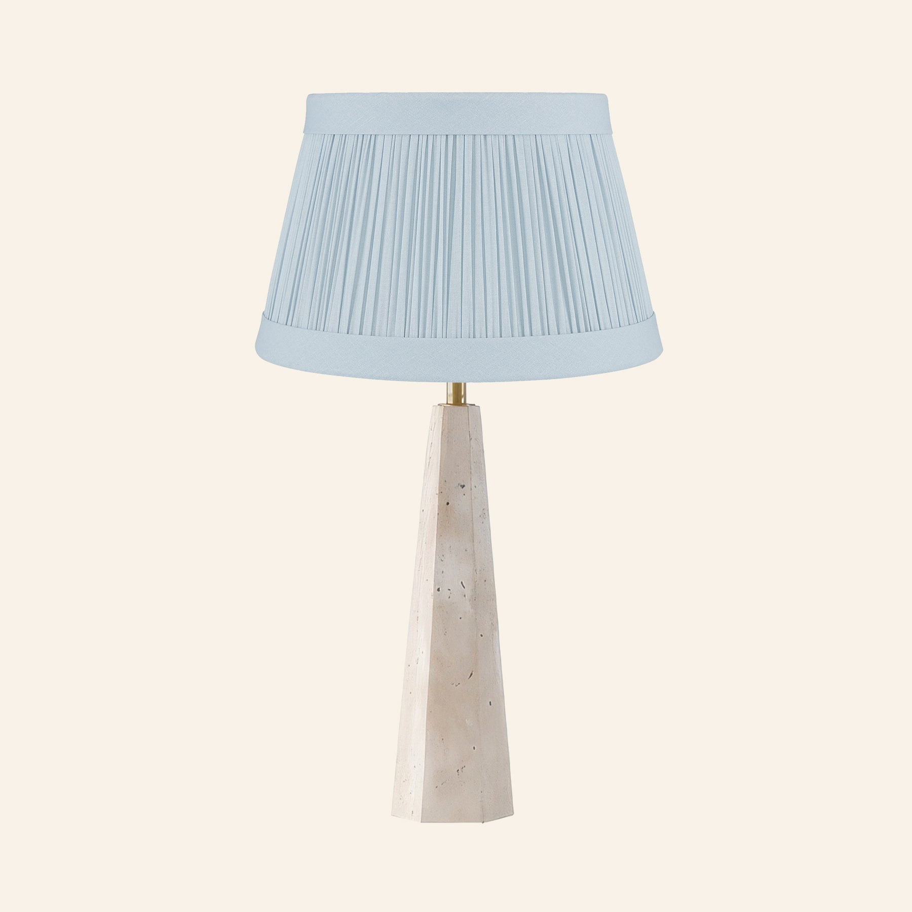 26" Juliana Travertine Pillar Stone Table Lamp